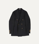 Navy Wool-Mohair Double-Breasted Travel Blazer