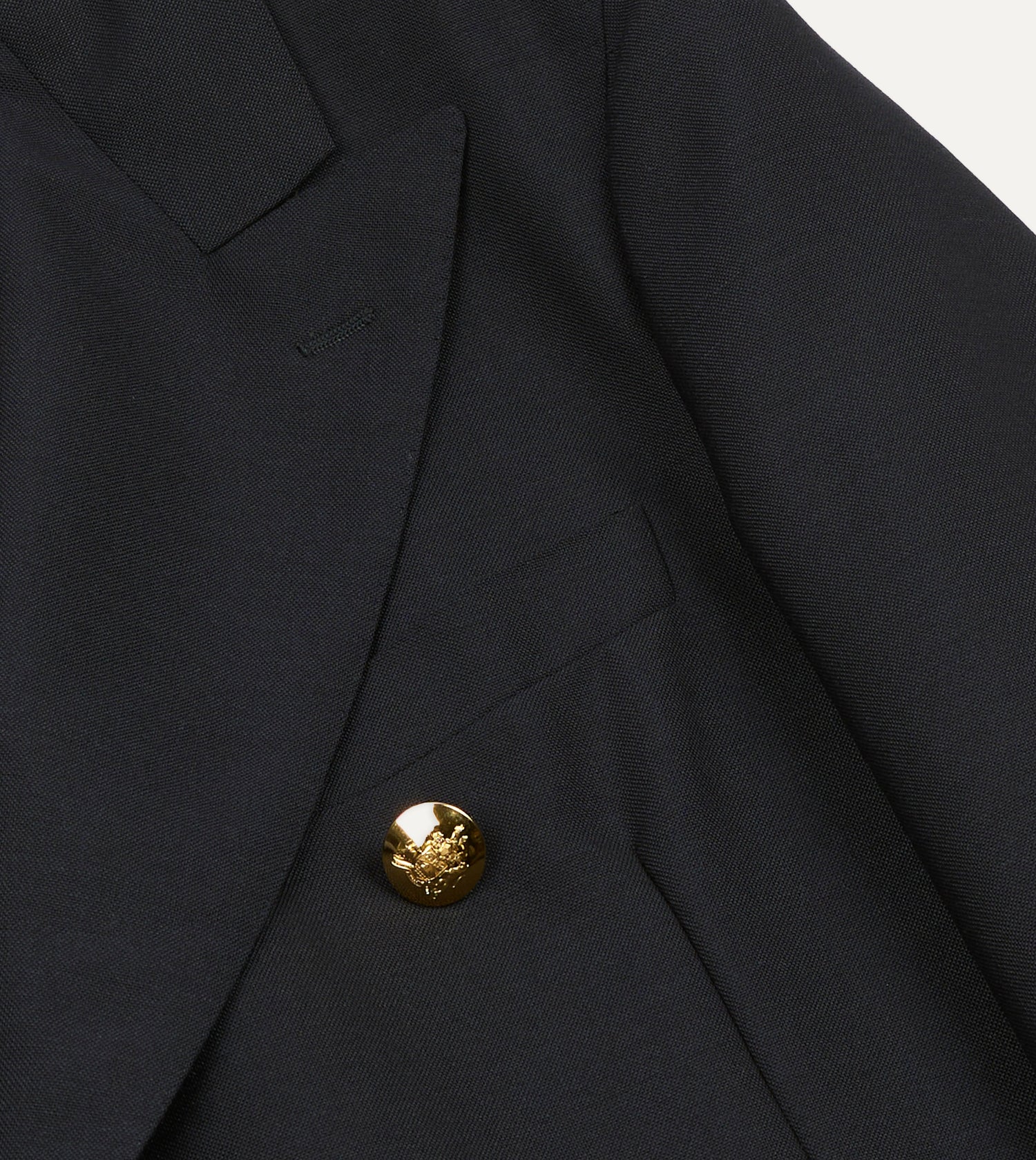 Navy Wool-Mohair Double-Breasted Travel Blazer
