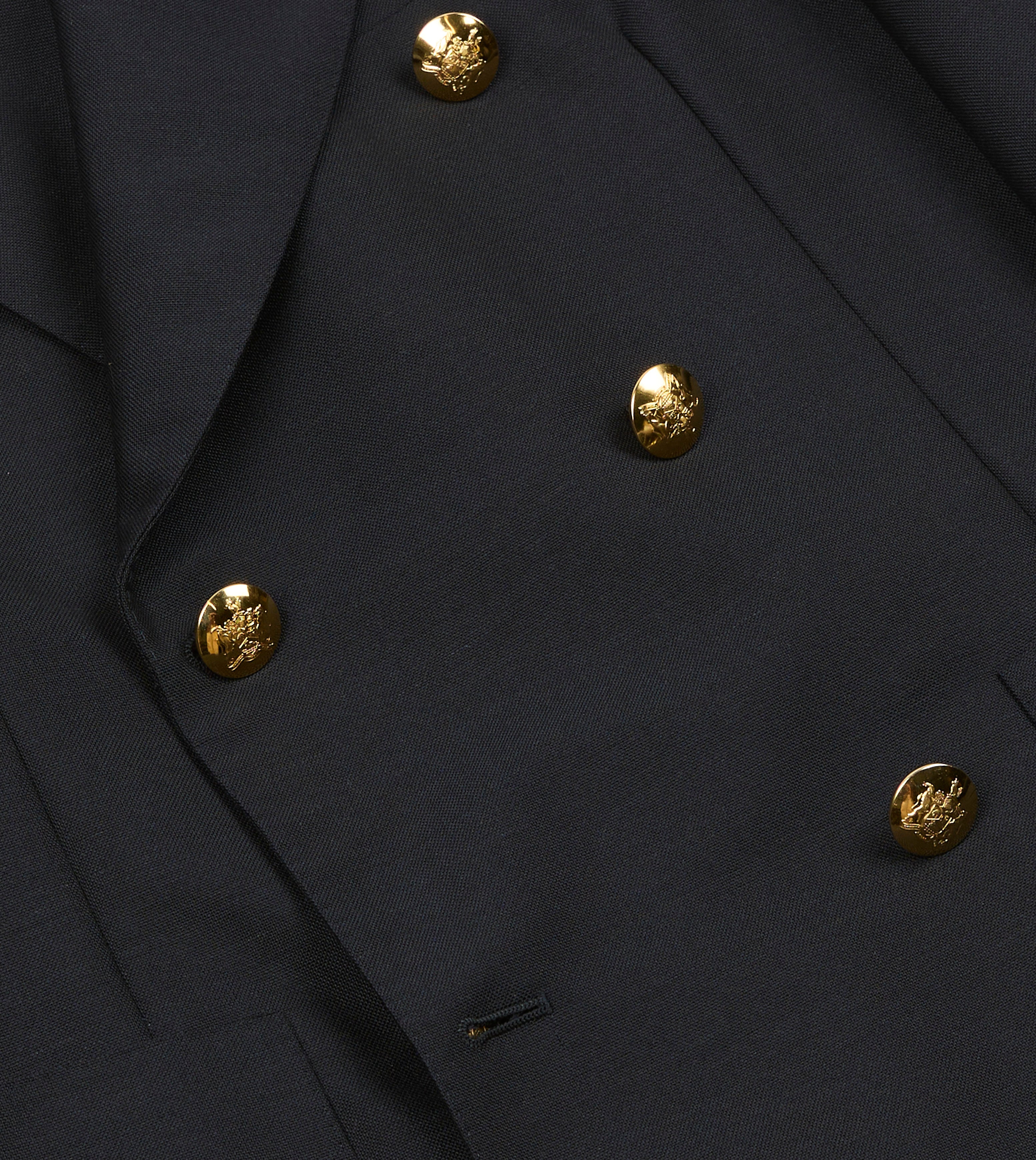 Navy Wool-Mohair Double-Breasted Travel Blazer – Drakes US
