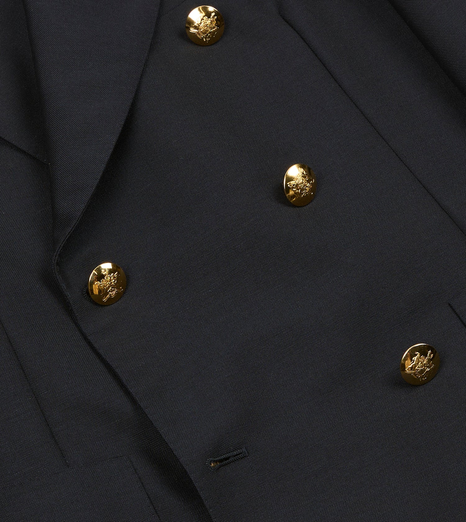 Navy Wool-Mohair Double-Breasted Travel Blazer