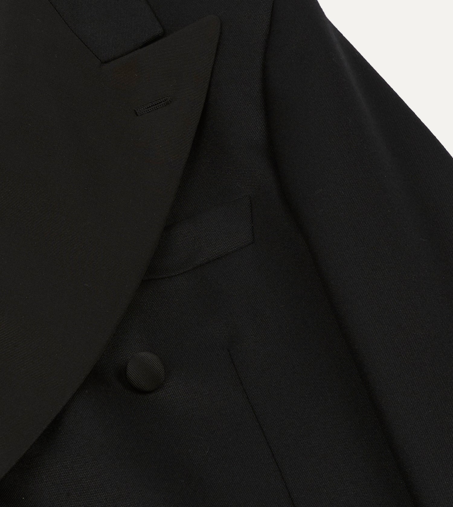 Black Barathea Wool Double-Breasted Dinner Jacket