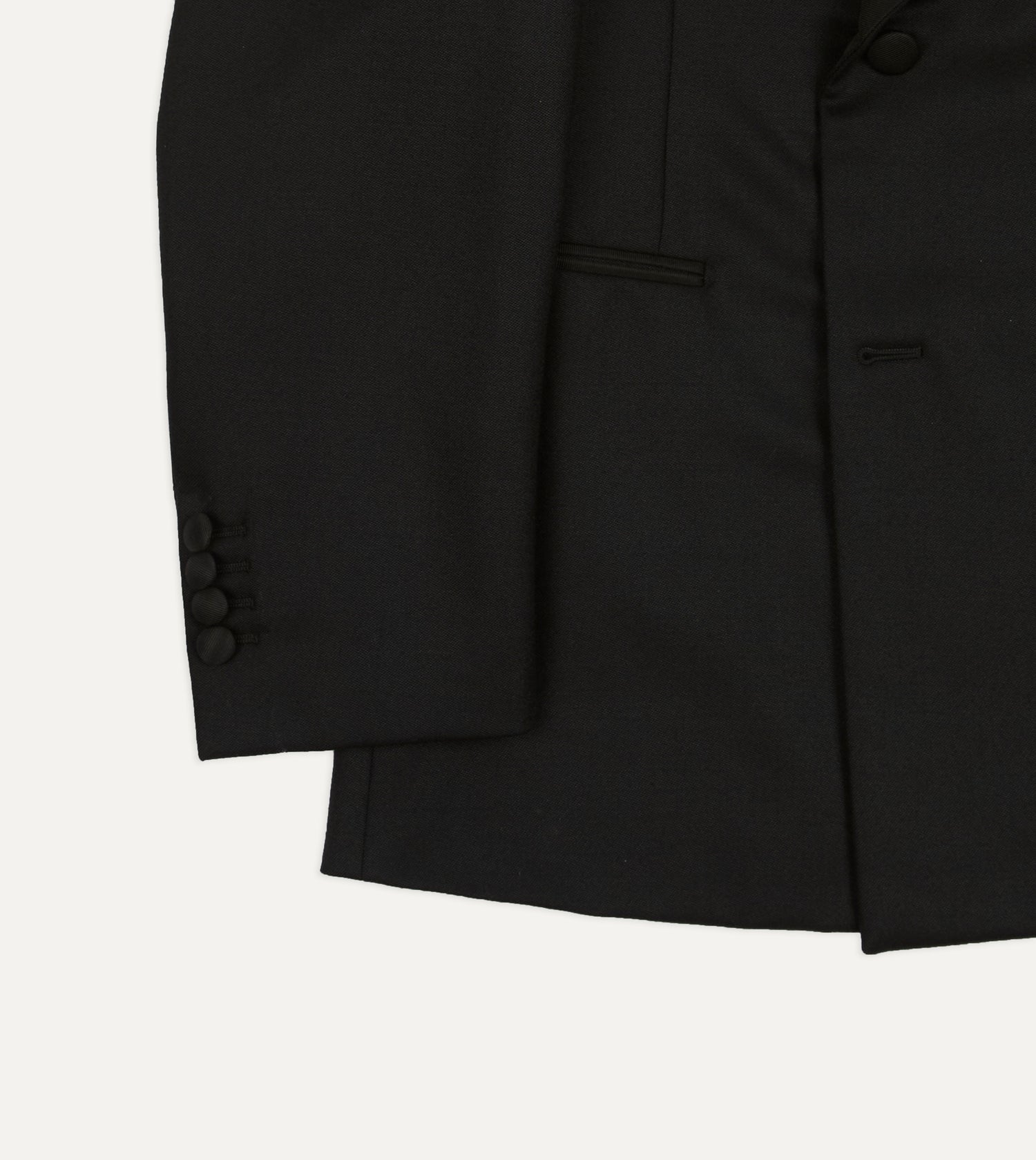 Black Barathea Wool Double-Breasted Dinner Jacket