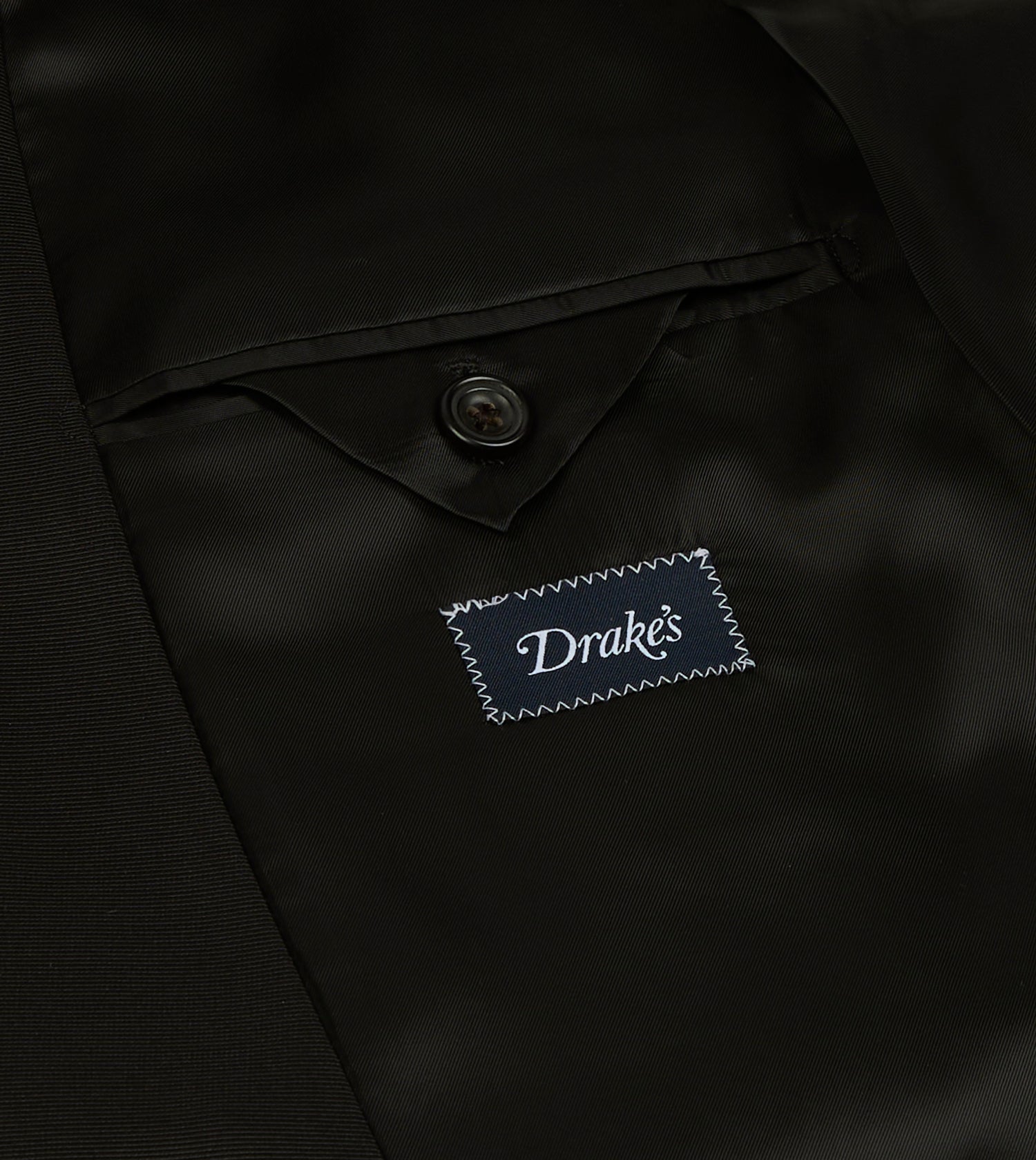 Black Barathea Wool Double-Breasted Dinner Jacket