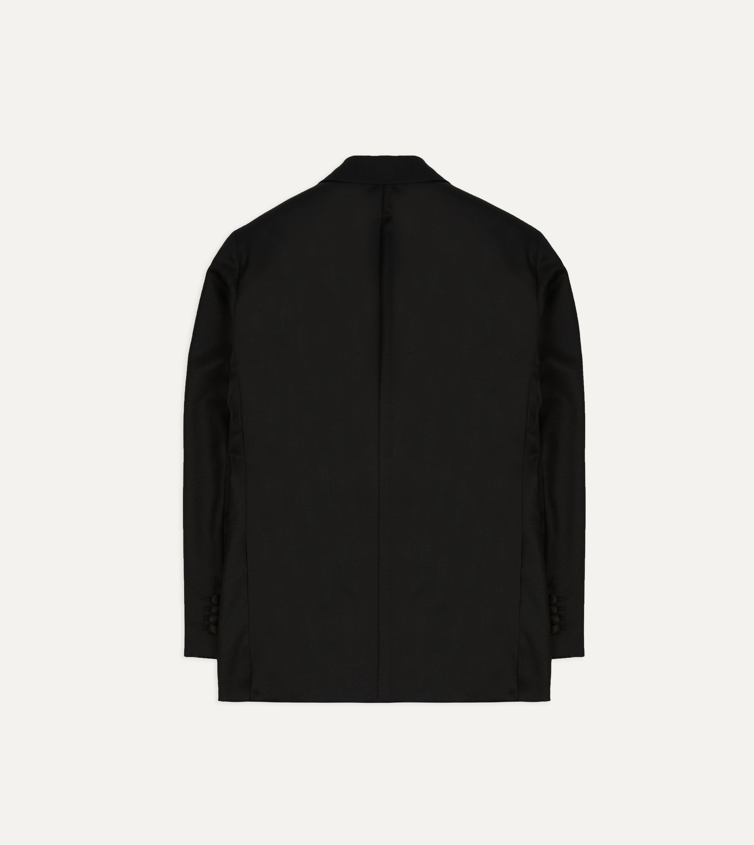 Black Barathea Wool Double-Breasted Dinner Jacket