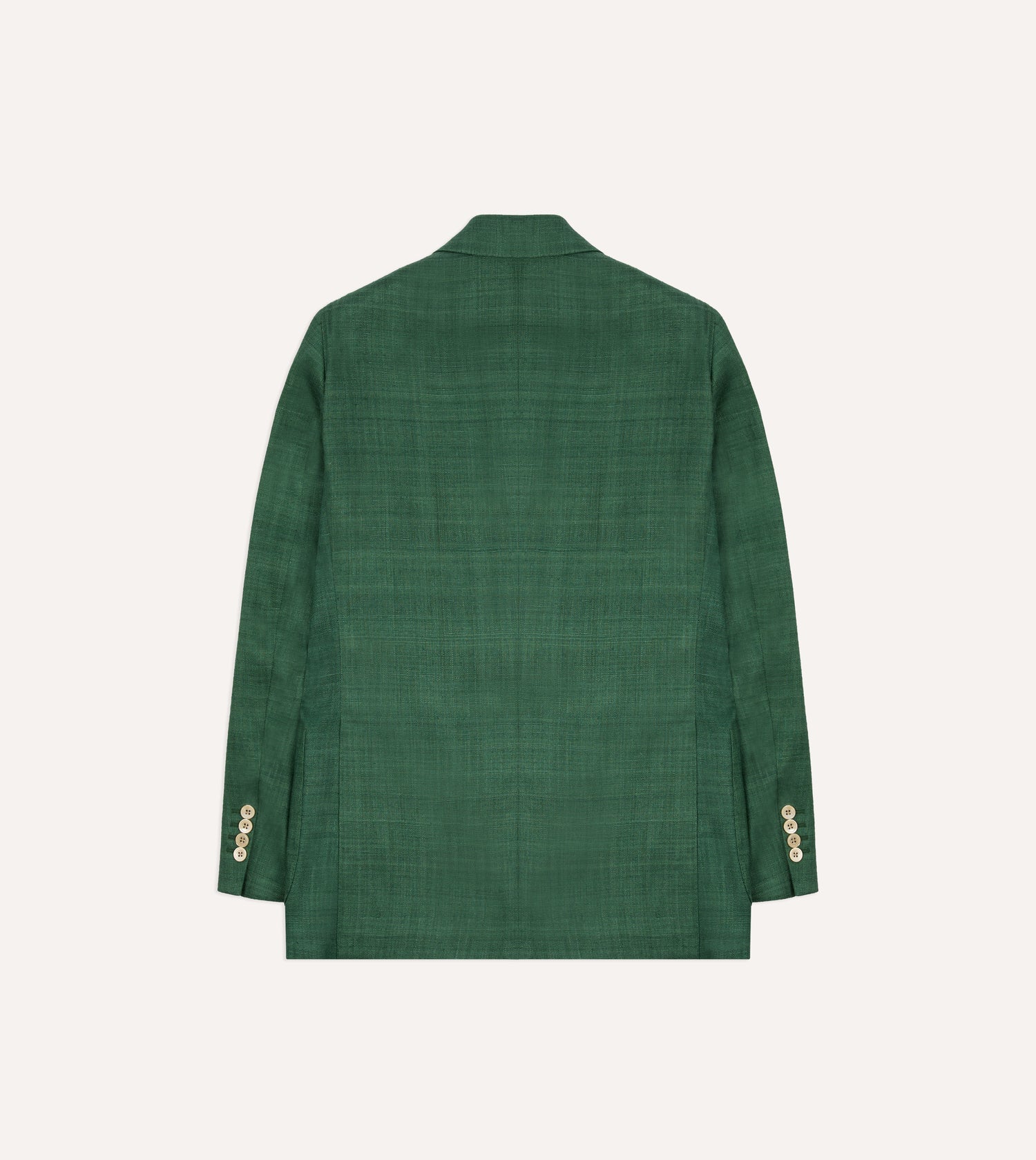 Green Tussah Silk Double-Breasted Evening Jacket