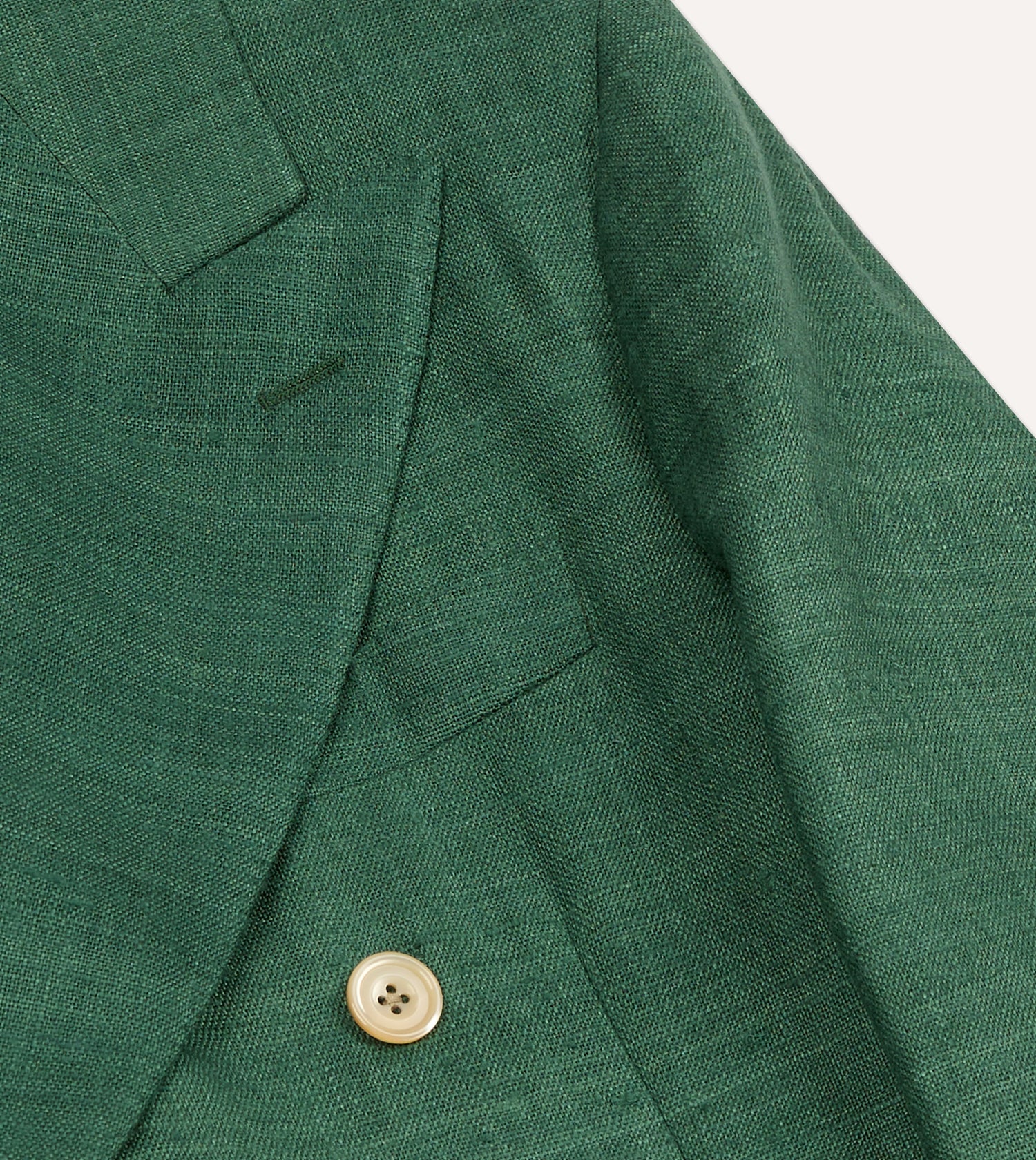 Green Tussah Silk Double-Breasted Evening Jacket