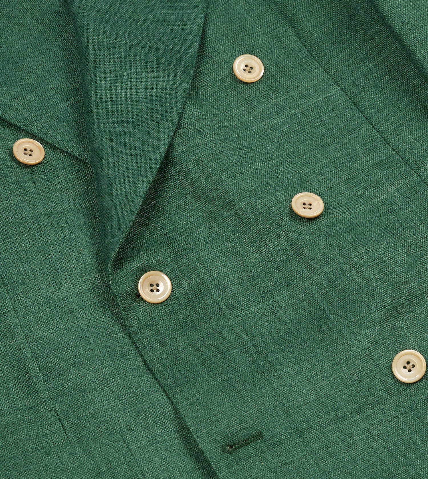 Green Tussah Silk Double-Breasted Evening Jacket