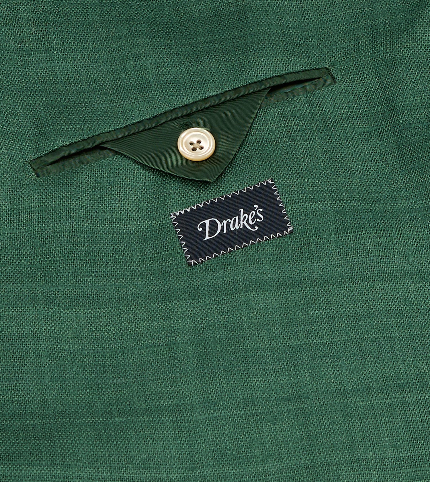 Green Tussah Silk Double-Breasted Evening Jacket