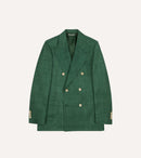 Green Tussah Silk Double-Breasted Evening Jacket