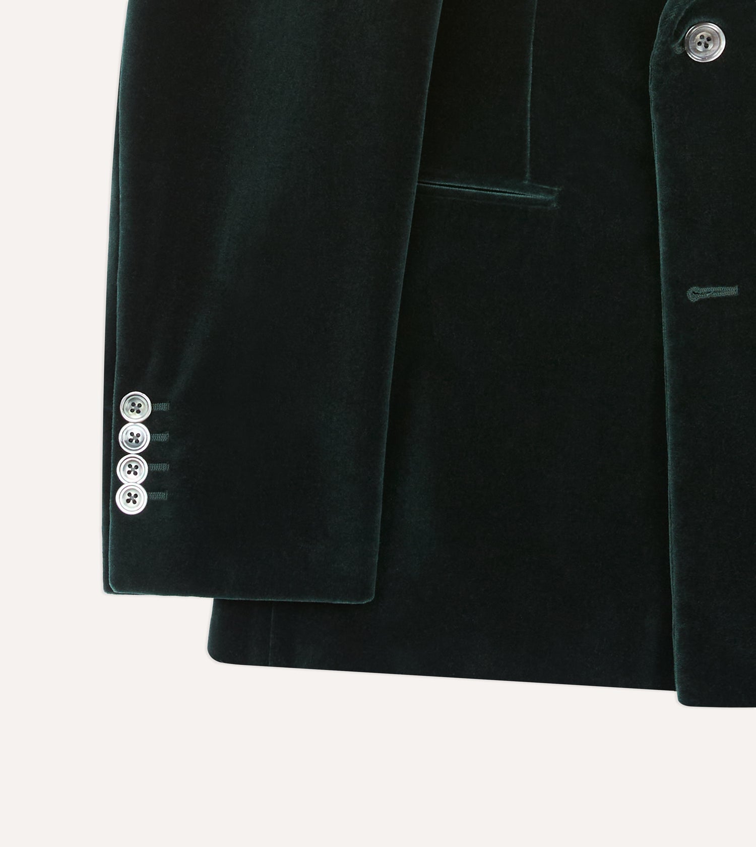 Green Velvet Double-Breasted Blazer