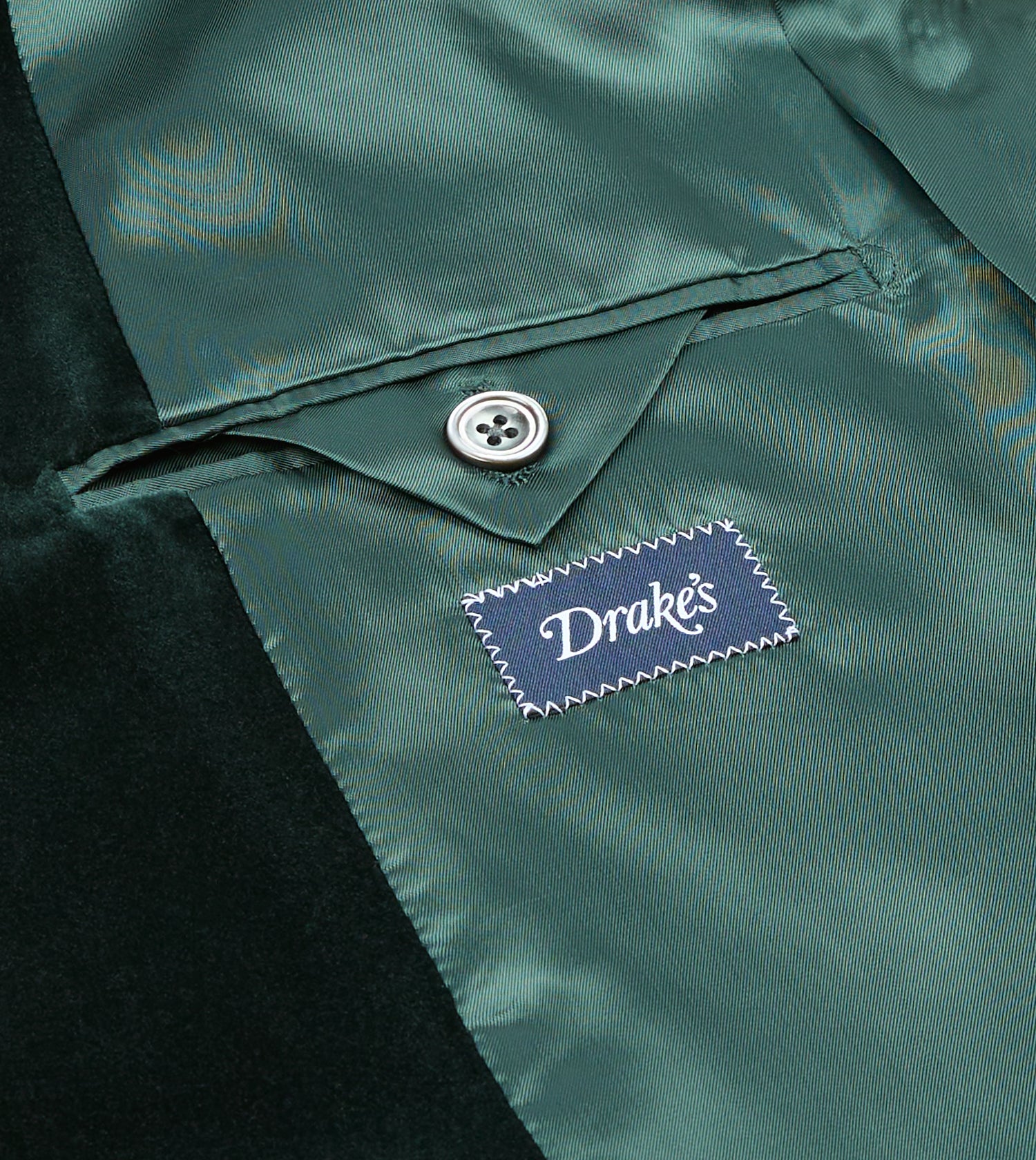 Green Velvet Double-Breasted Blazer