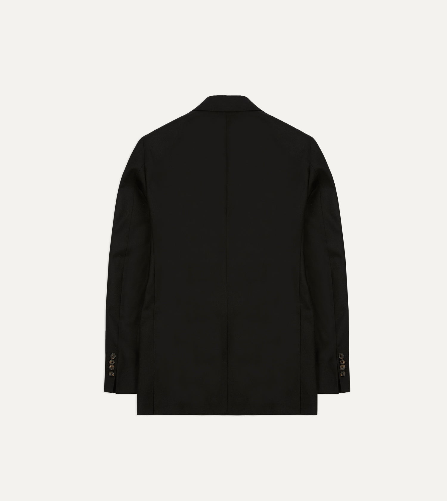 Black Fresco® Wool Double-Breasted Tailored Jacket