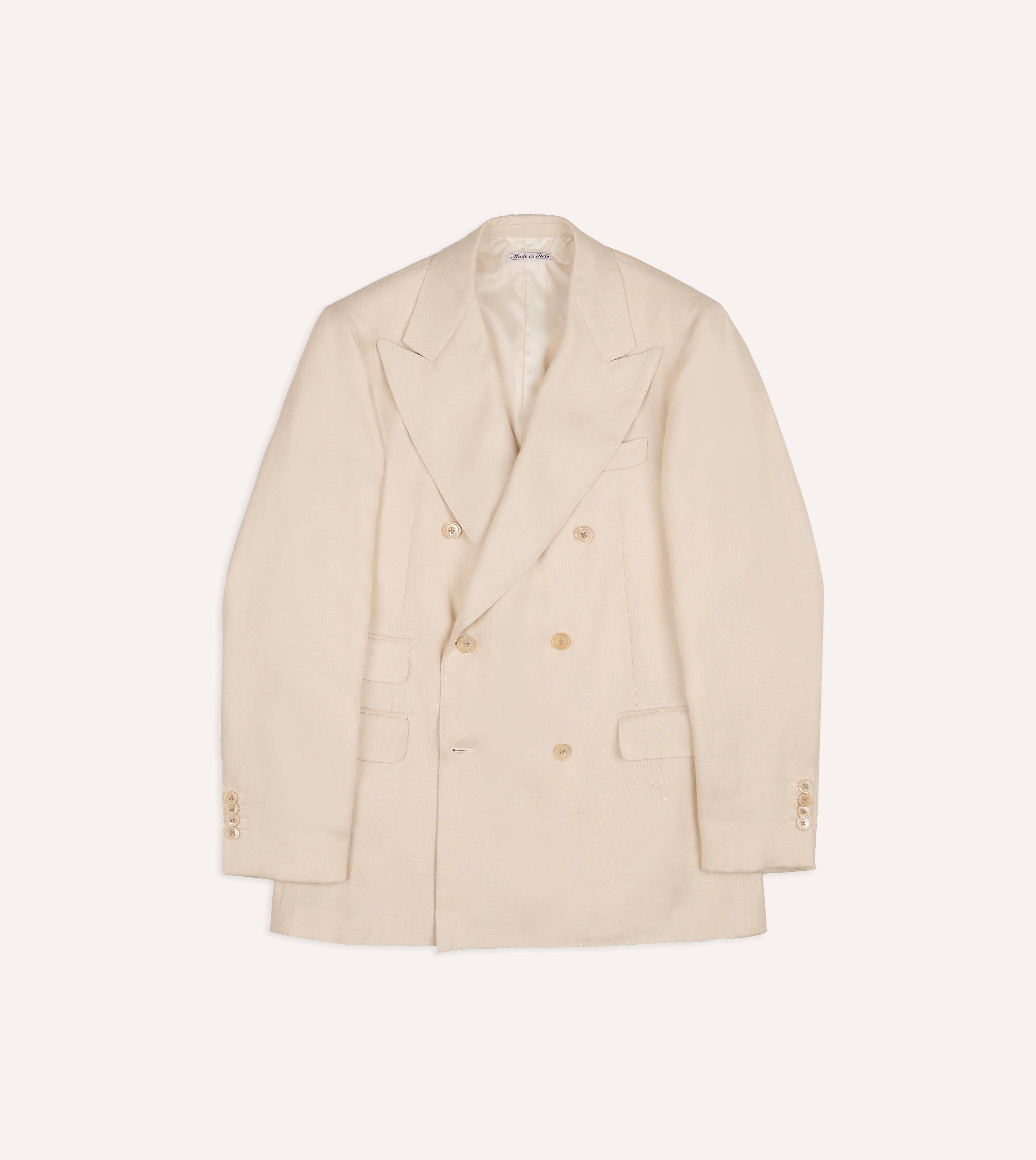 Ecru Ramie-Canapa Double-Breasted Tailored Jacket – Drakes US