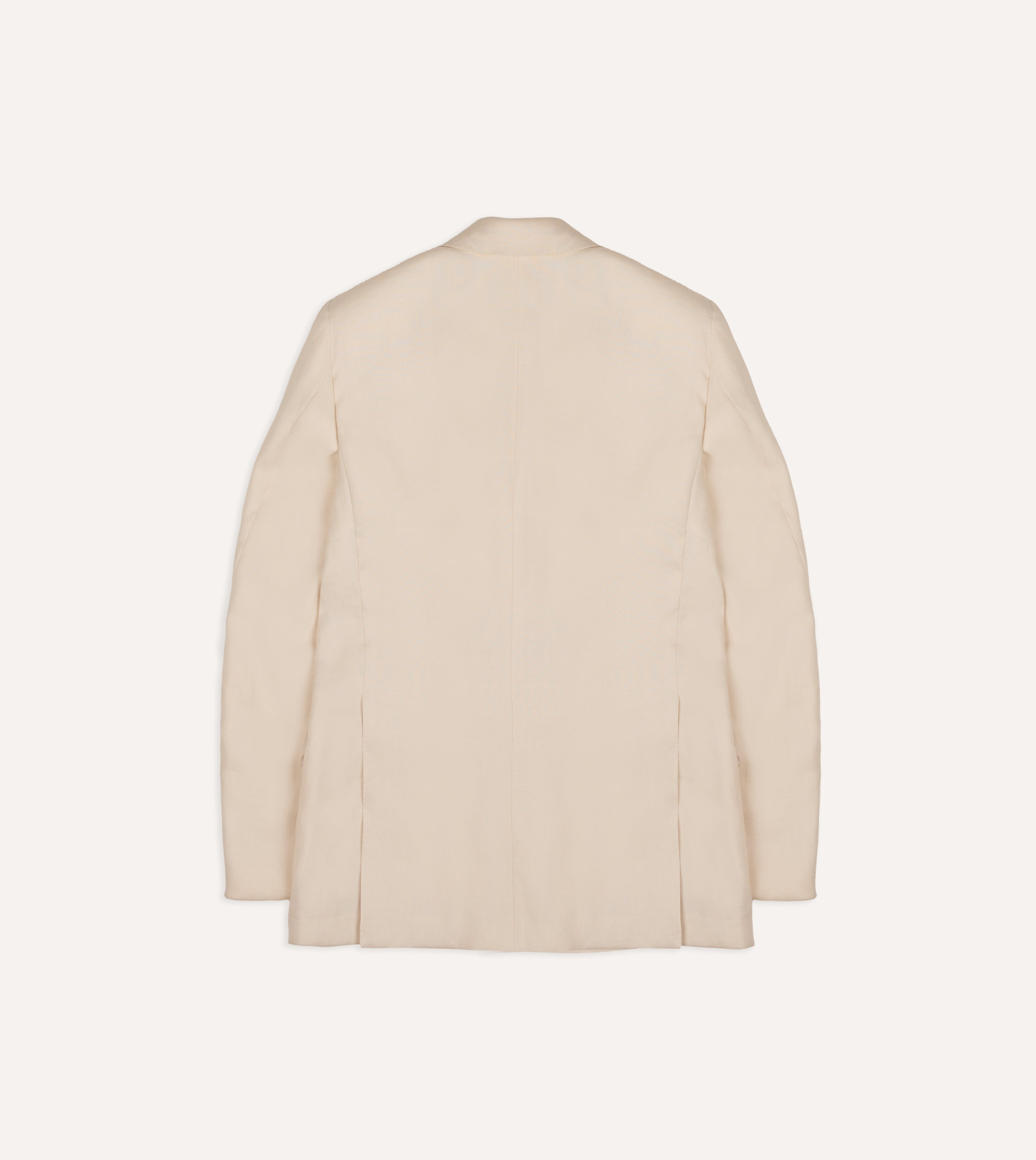 Ecru Ramie-Canapa Double-Breasted Tailored Jacket