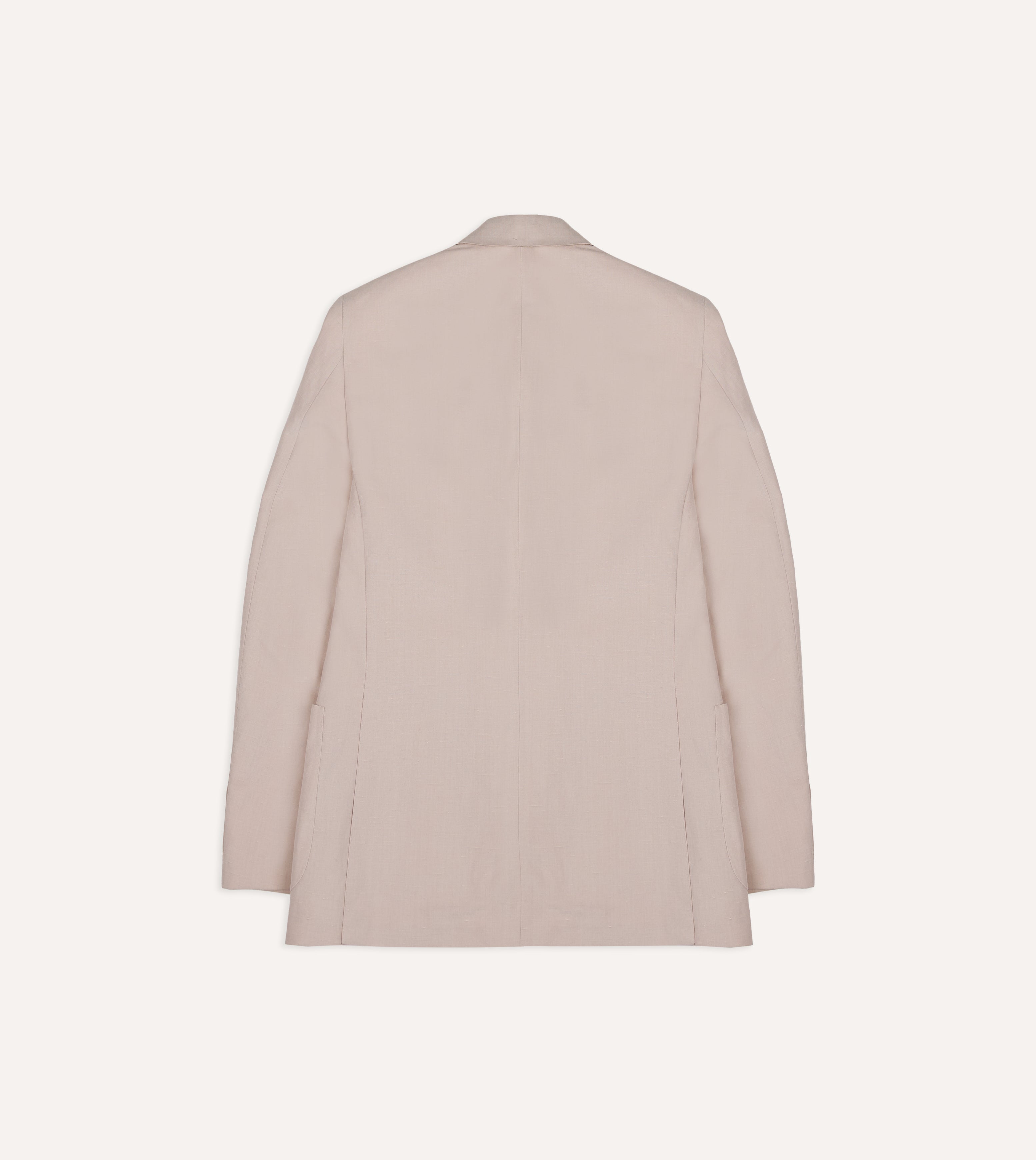 Pink Tussah Silk-Linen Double-Breasted Tailored Jacket