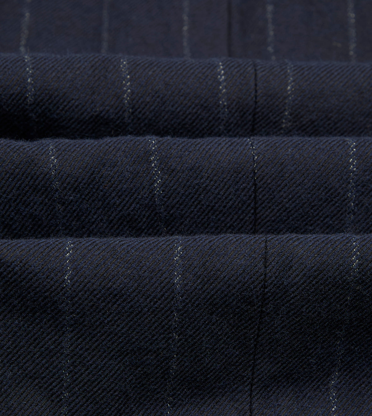 Navy Pinstripe Wool-Cotton Double-Breasted Tailored Jacket