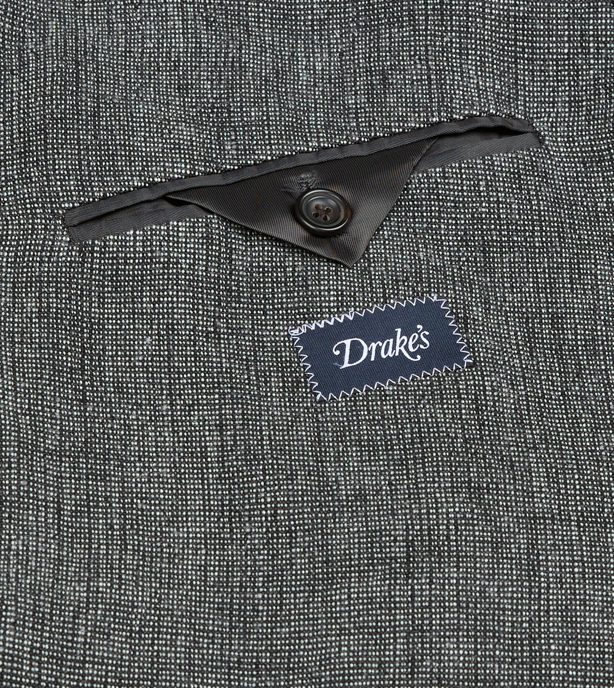 Grey Nailhead Linen-Wool Double-Breasted Tailored Jacket
