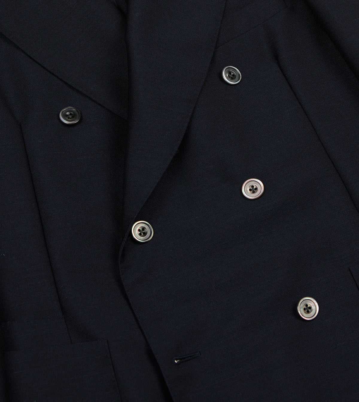 Navy Wool-Mohair Double-Breasted Travel Blazer