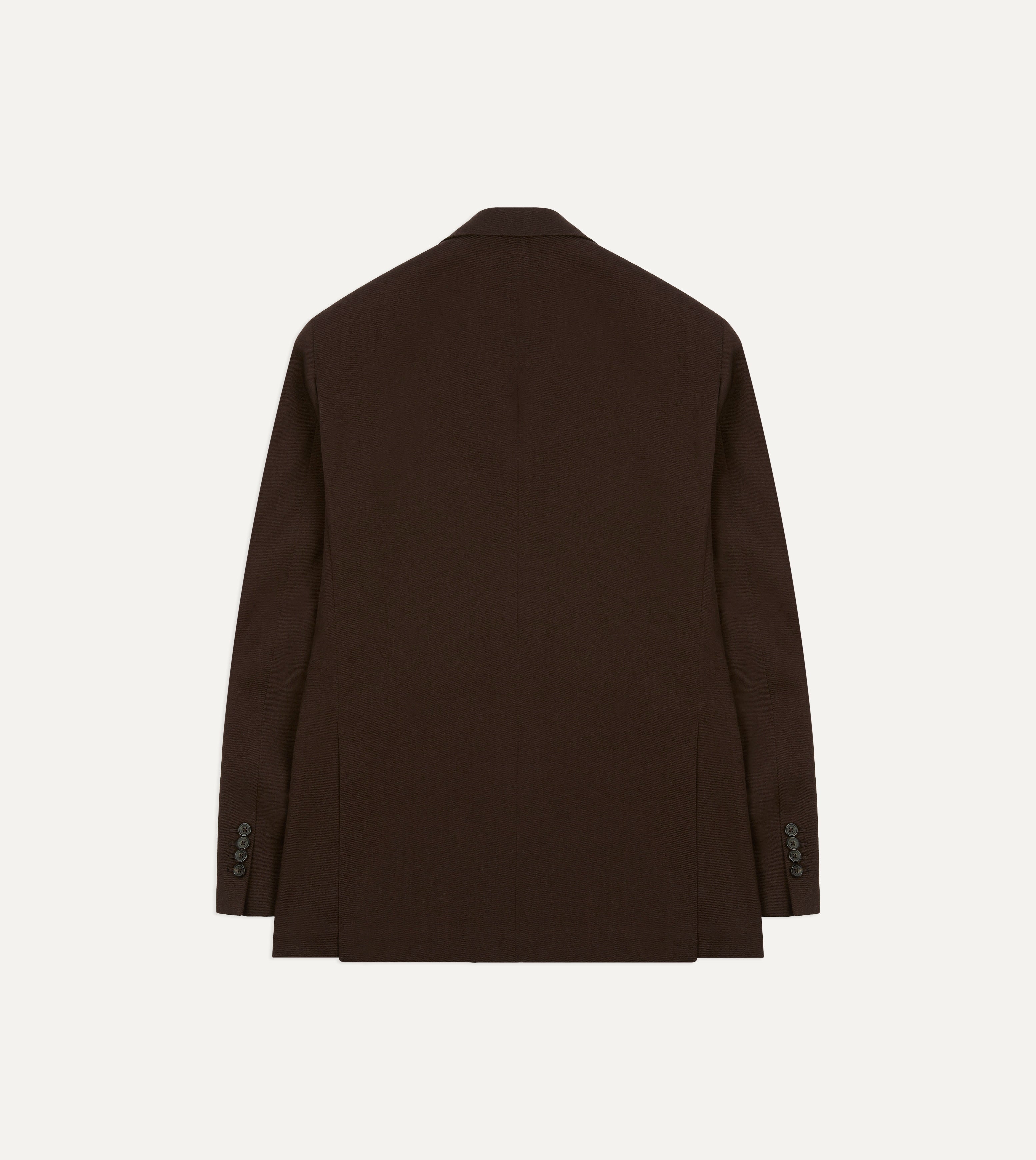 Brown Wool-Cotton Tailored Jacket