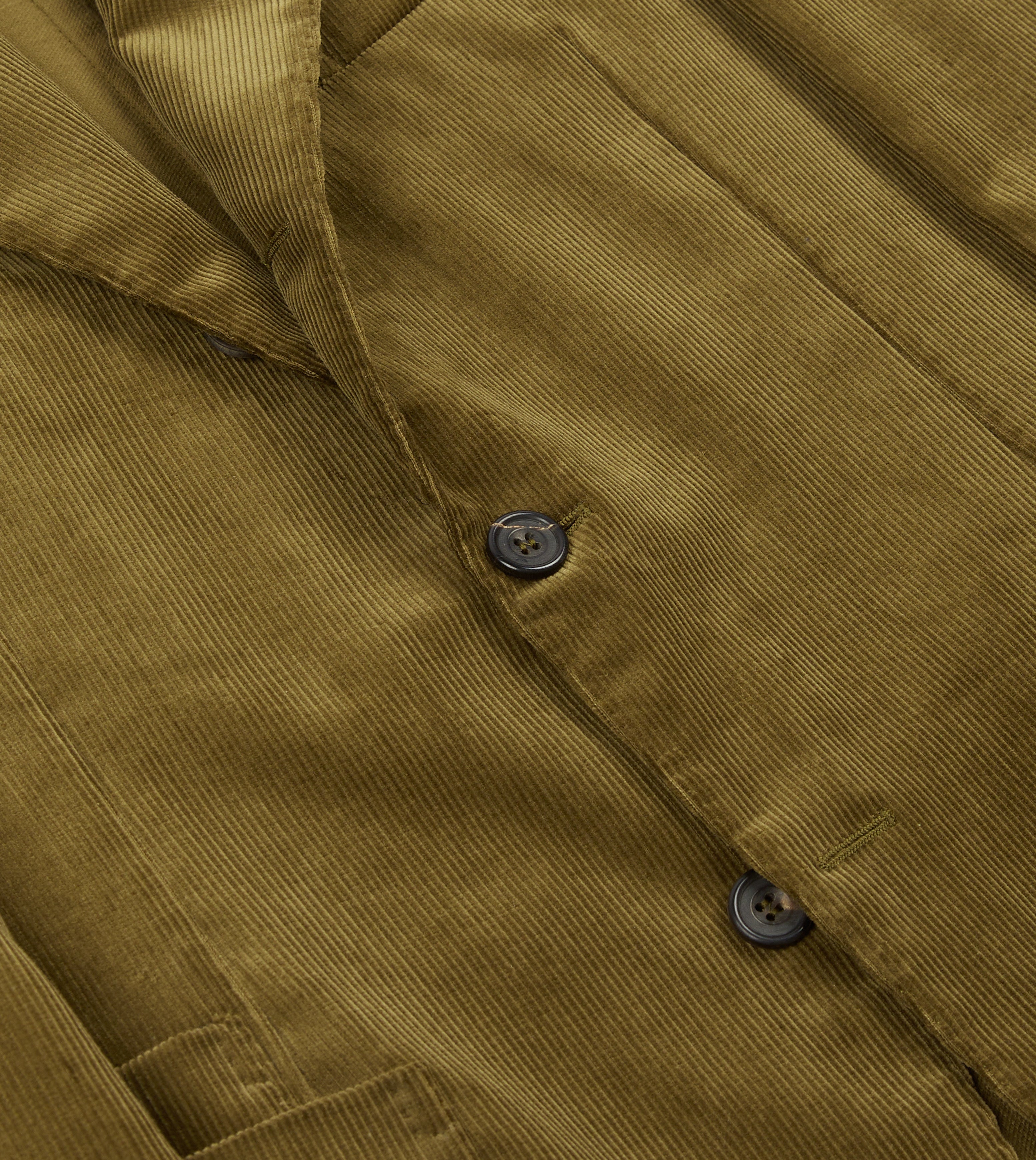 Olive Green Mid-Wale Cotton Corduroy Tailored Jacket – Drakes US