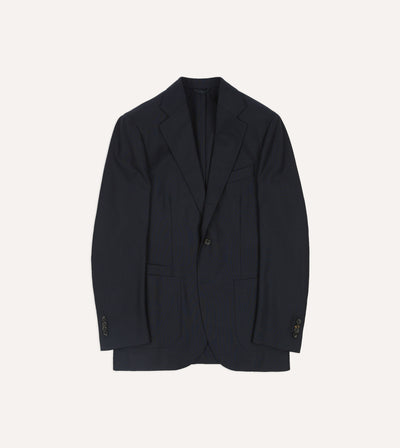 Navy Tropical Wool Tailored Jacket – Drakes US