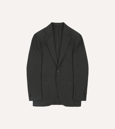 Charcoal Tropical Wool Tailored Jacket – Drakes US