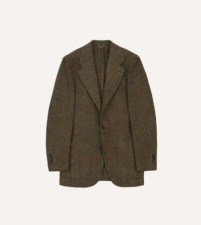 Harris Tweed Brown Windowpane Tweed Jacket