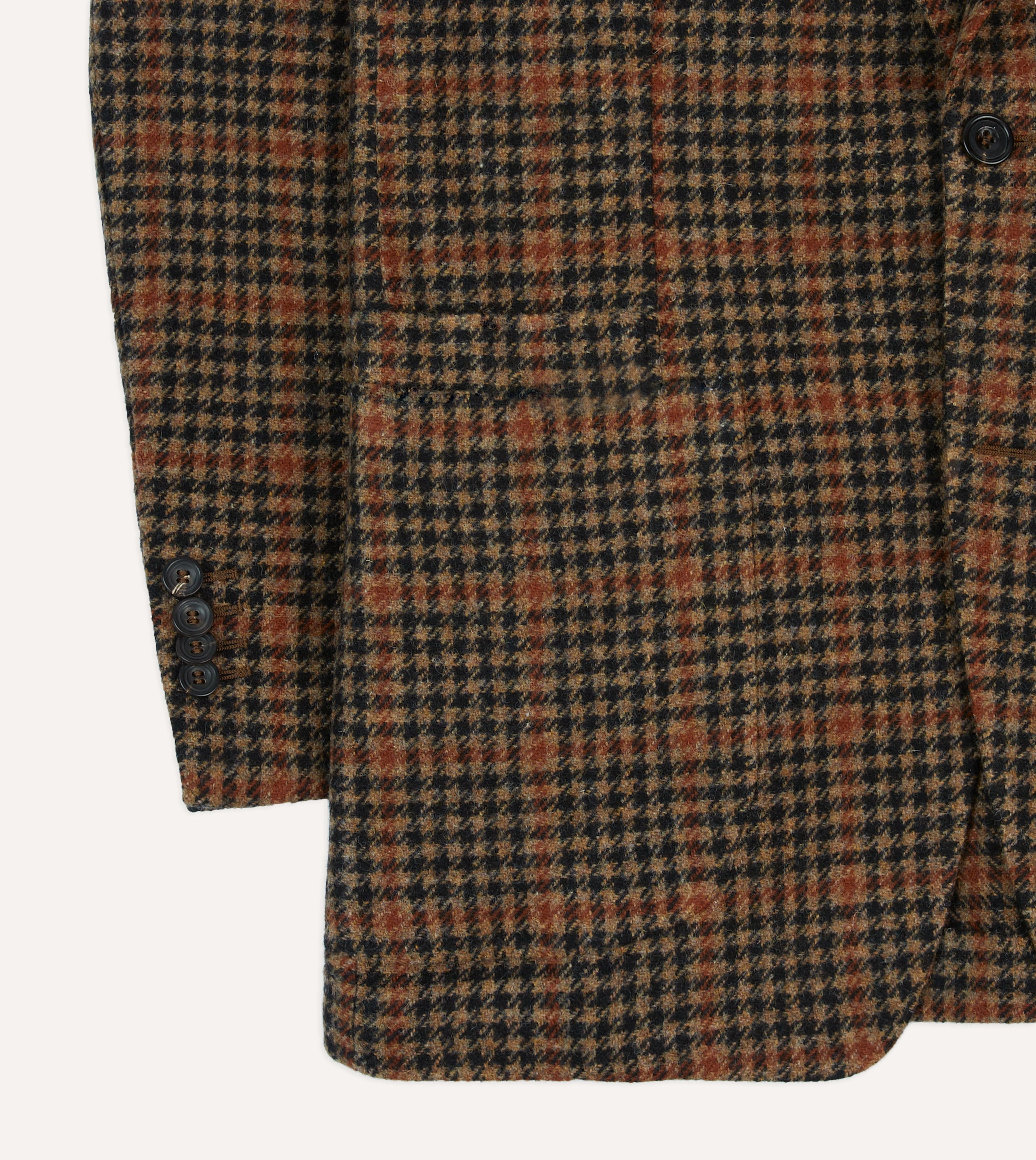 Rust Houndstooth Check Tweed Blazer – Drakes US