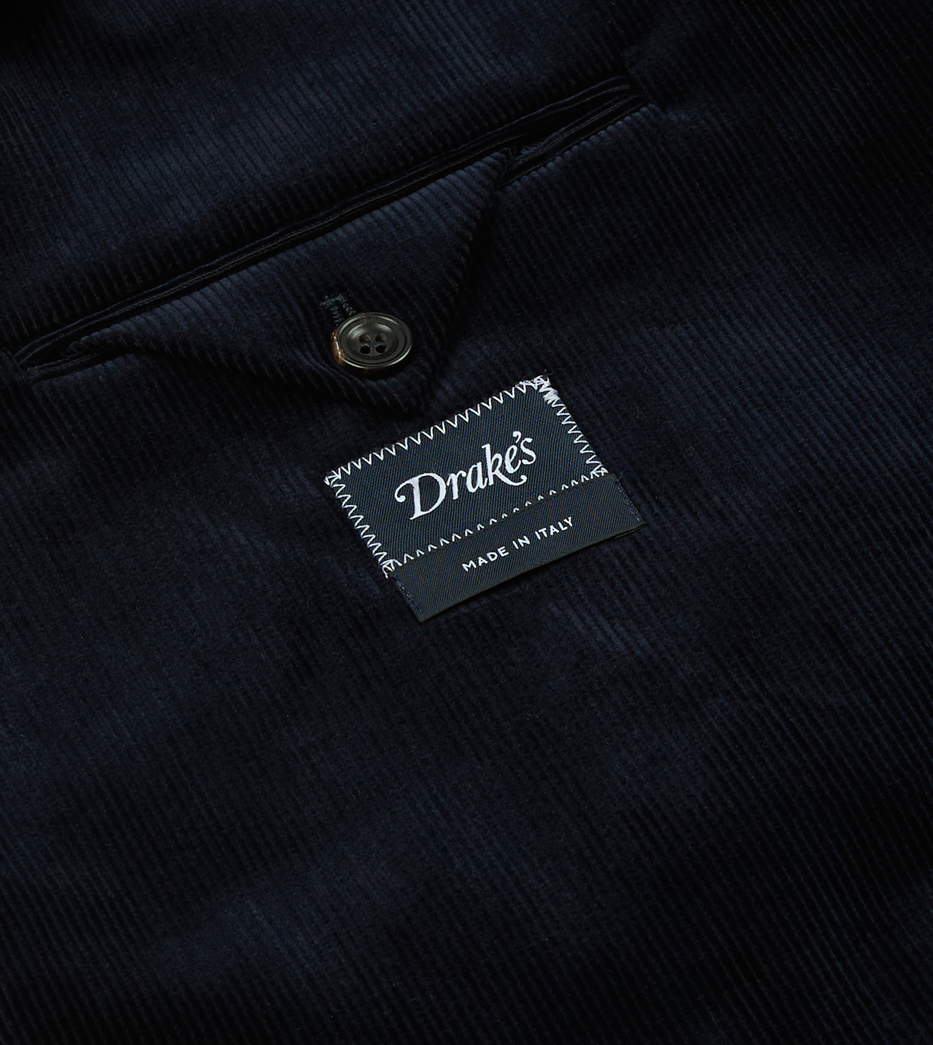 Navy Mid-Wale Cotton Corduroy Tailored Jacket – Drakes US