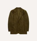 Olive Green Mid-Wale Cotton Corduroy Tailored Jacket