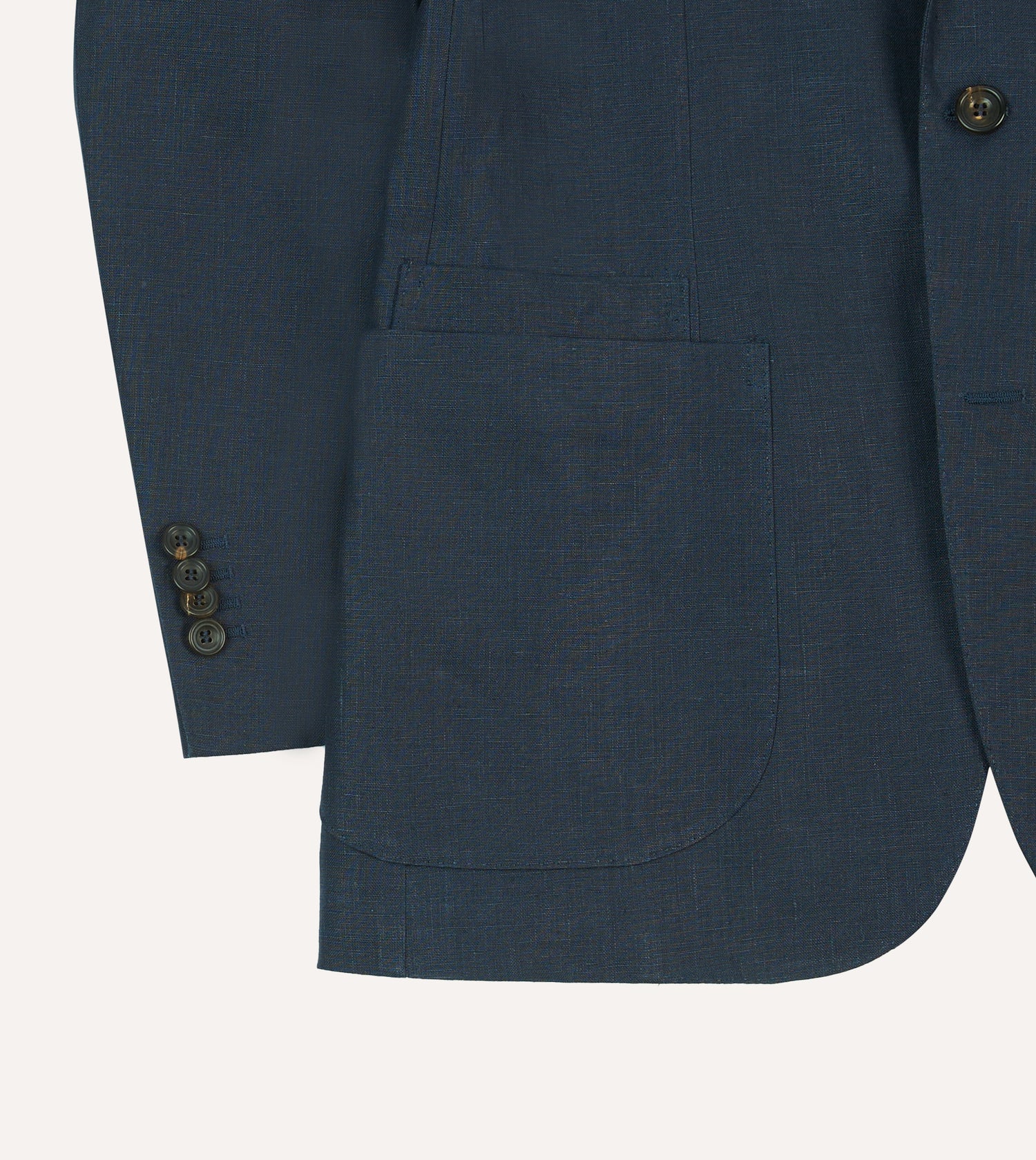 Navy Irish Linen Tailored Jacket