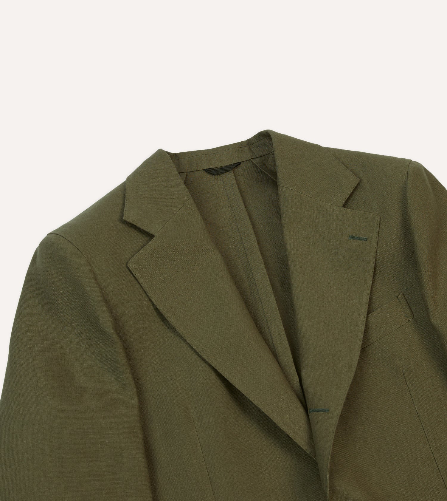 Olive Irish Linen Tailored Jacket
