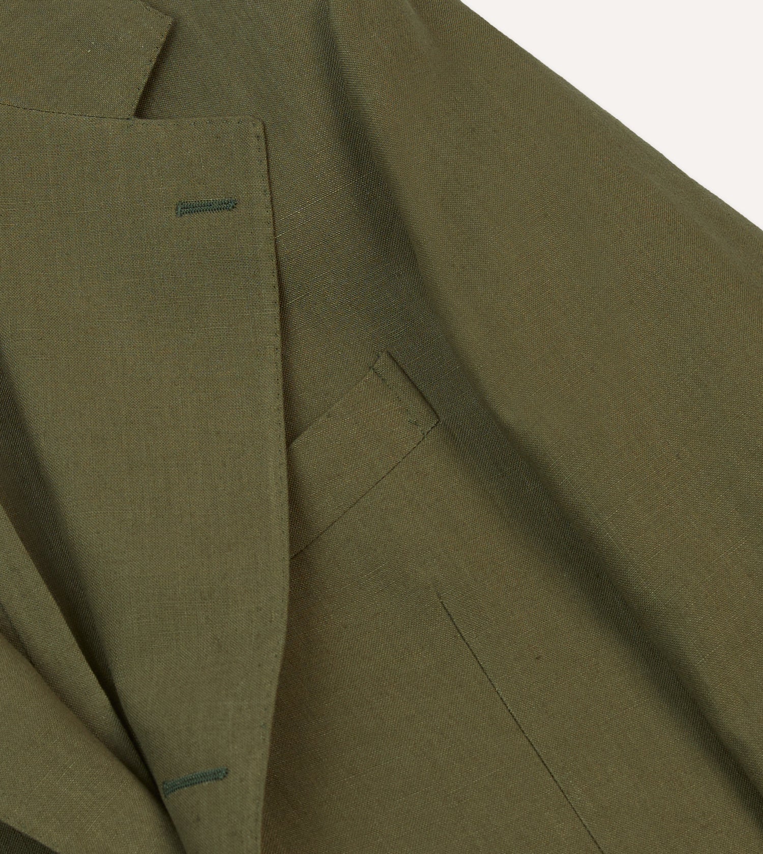 Olive Irish Linen Tailored Jacket