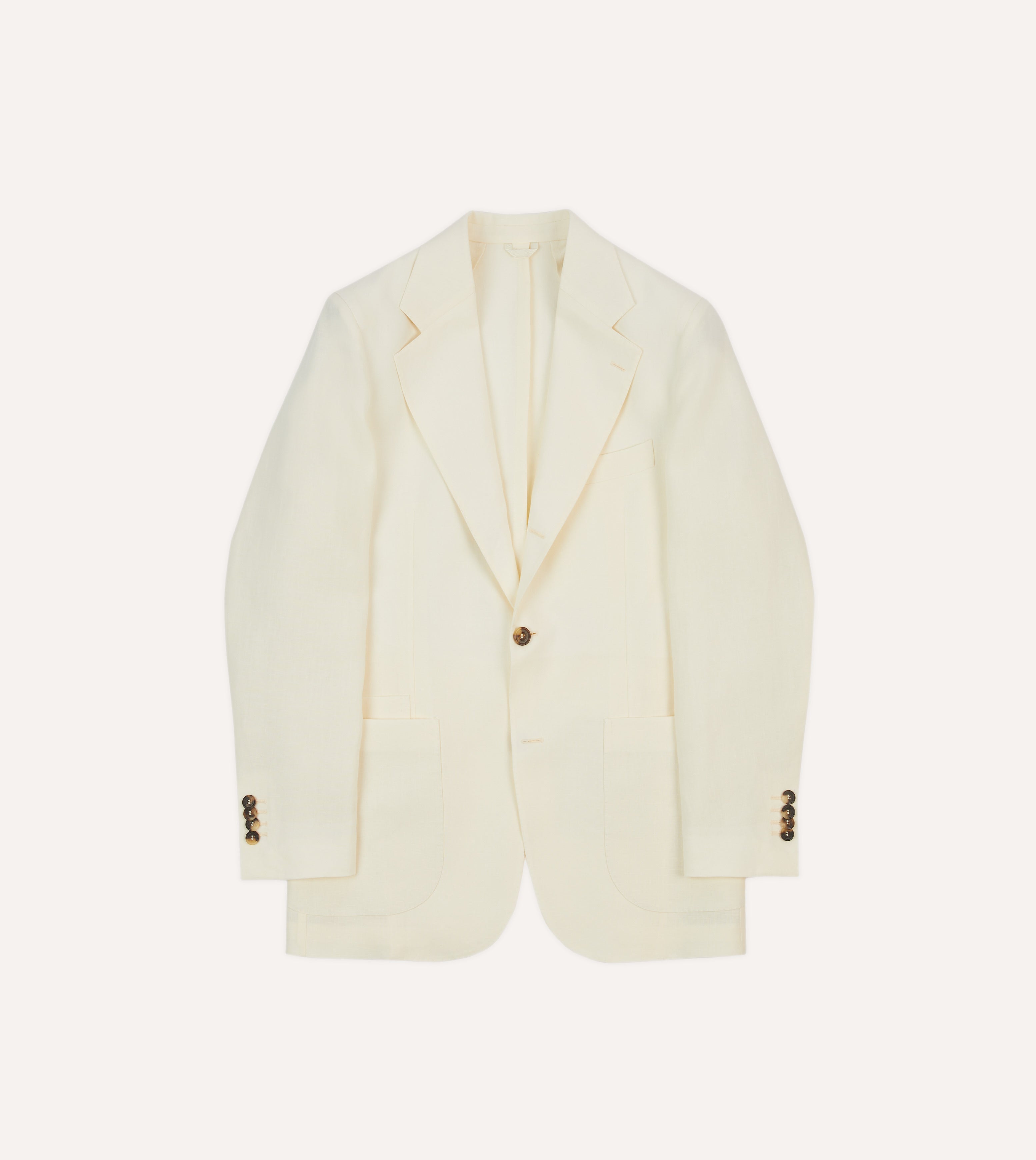 linen dress jacket Cream Linen Slim Fit Suit Jacket