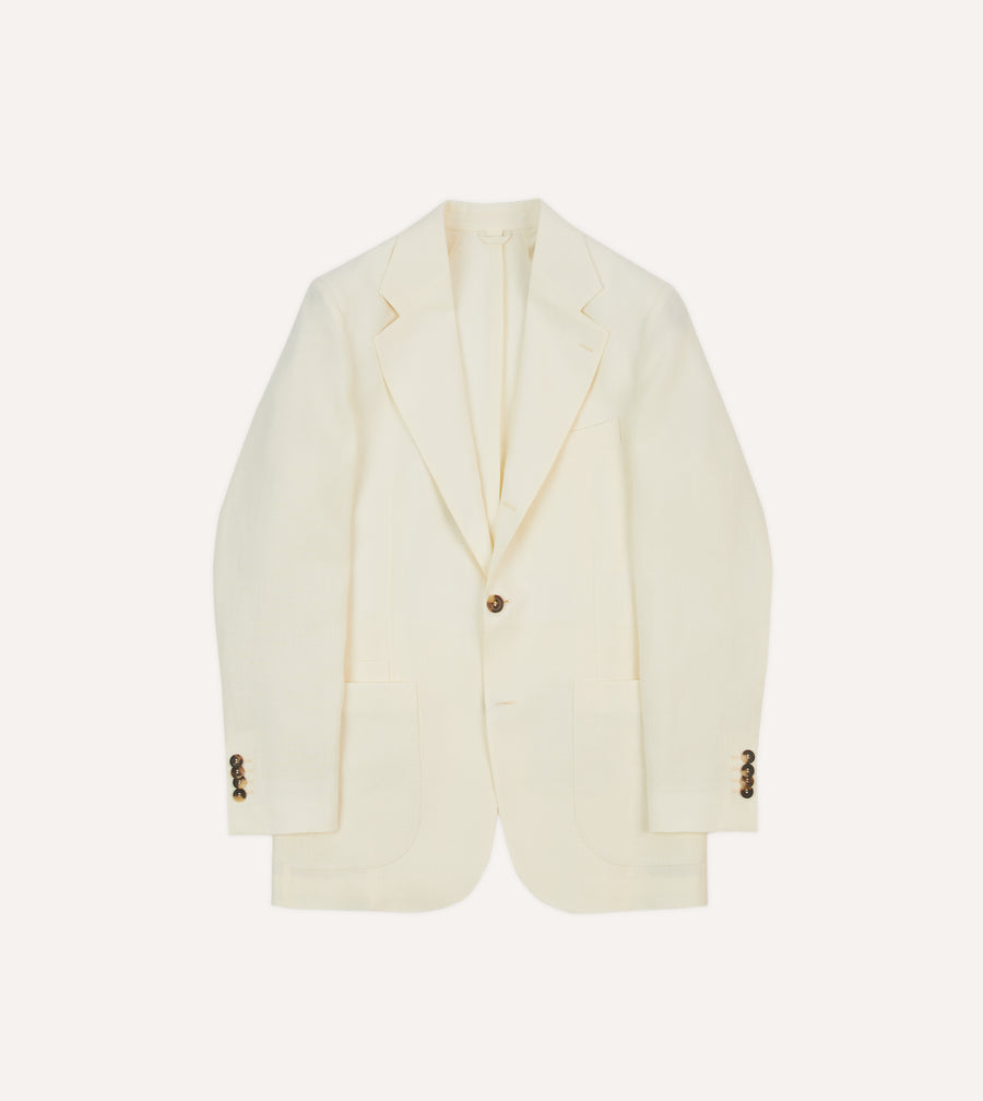 Ecru Irish Linen Tailored Jacket