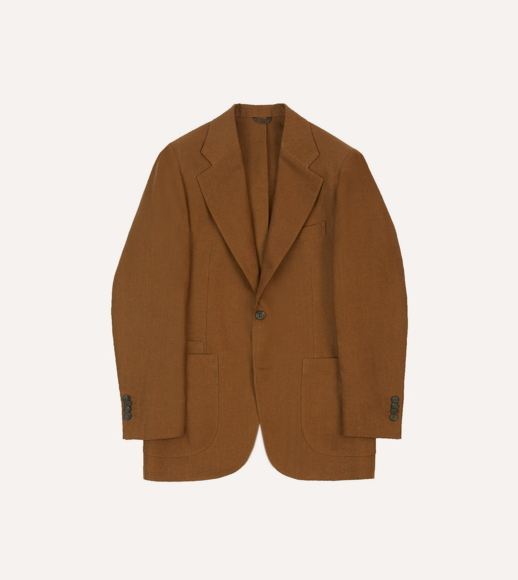 brown dress jacket Brown Irish Linen Tailored Jacket