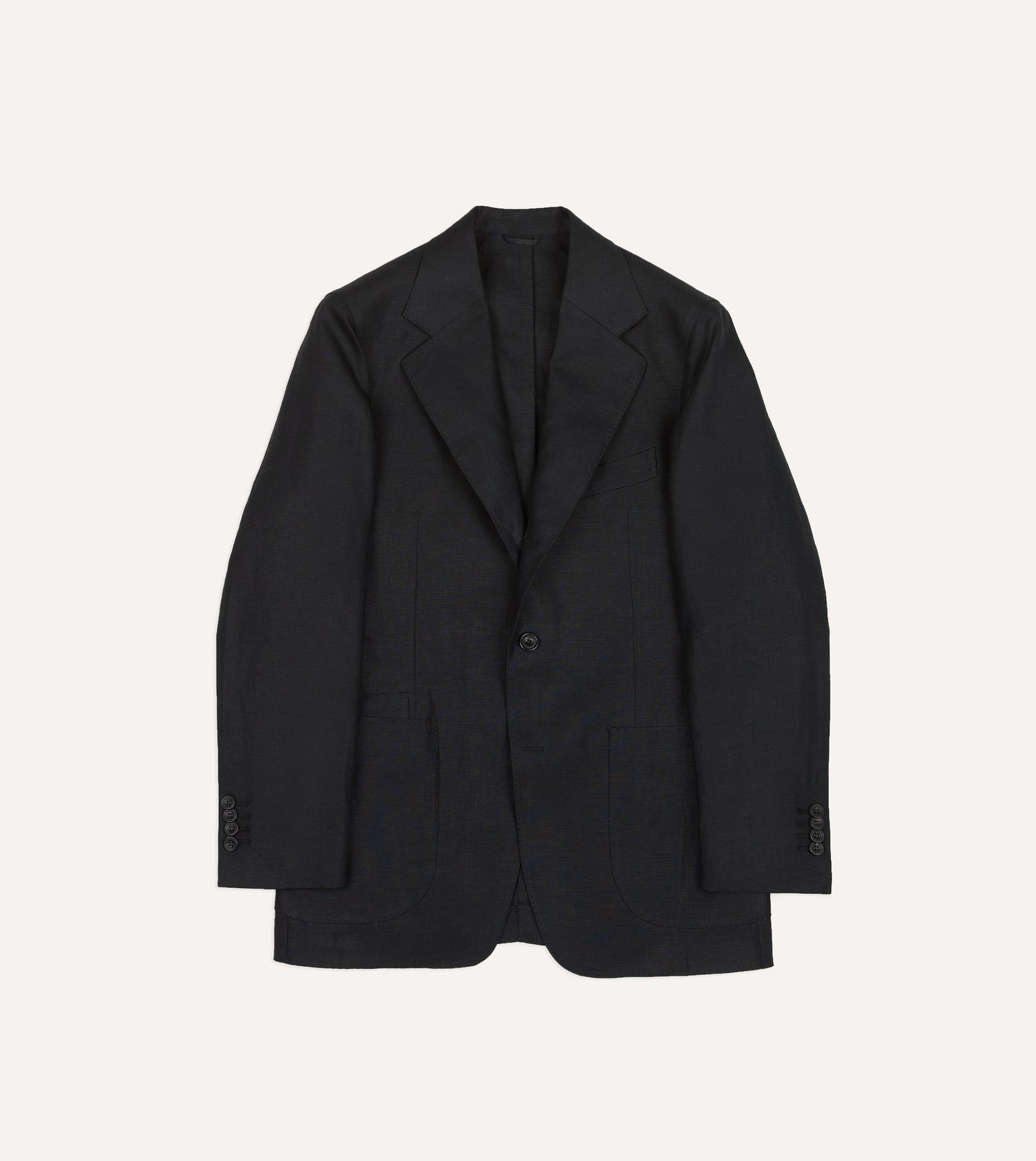 Black Irish Linen Tailored Jacket