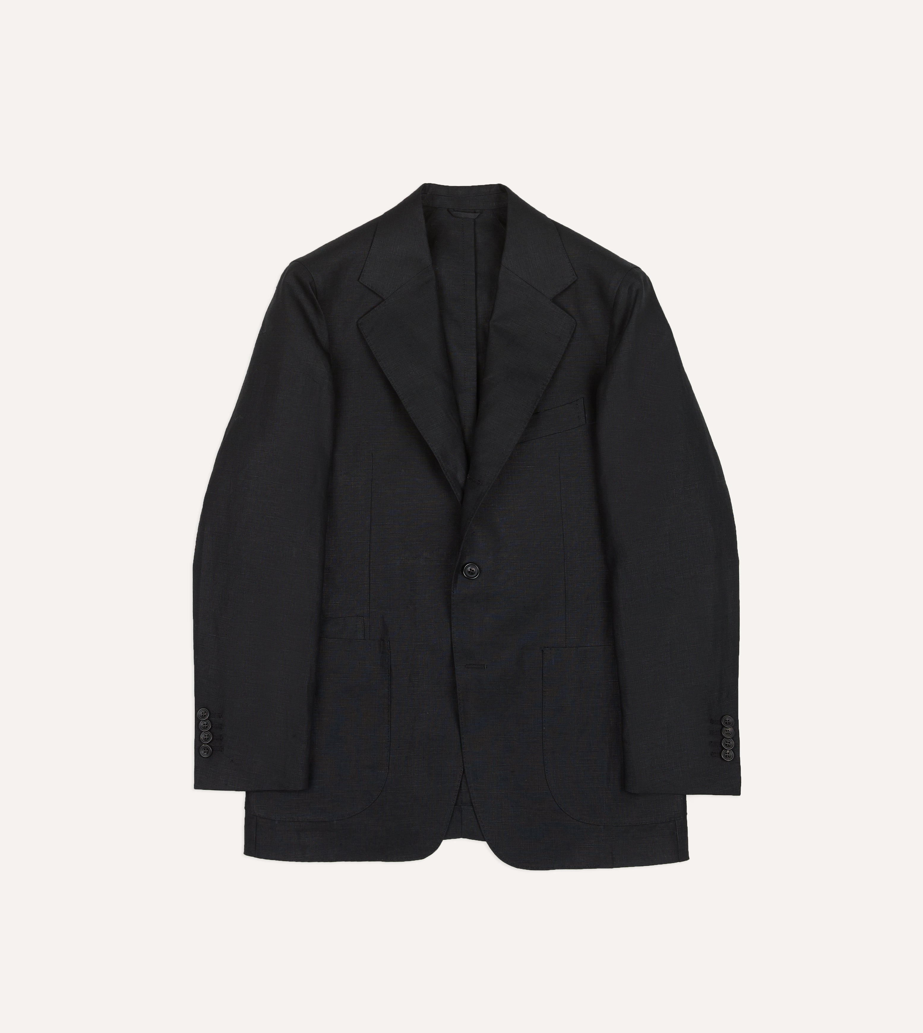 Black Irish Linen Tailored Jacket