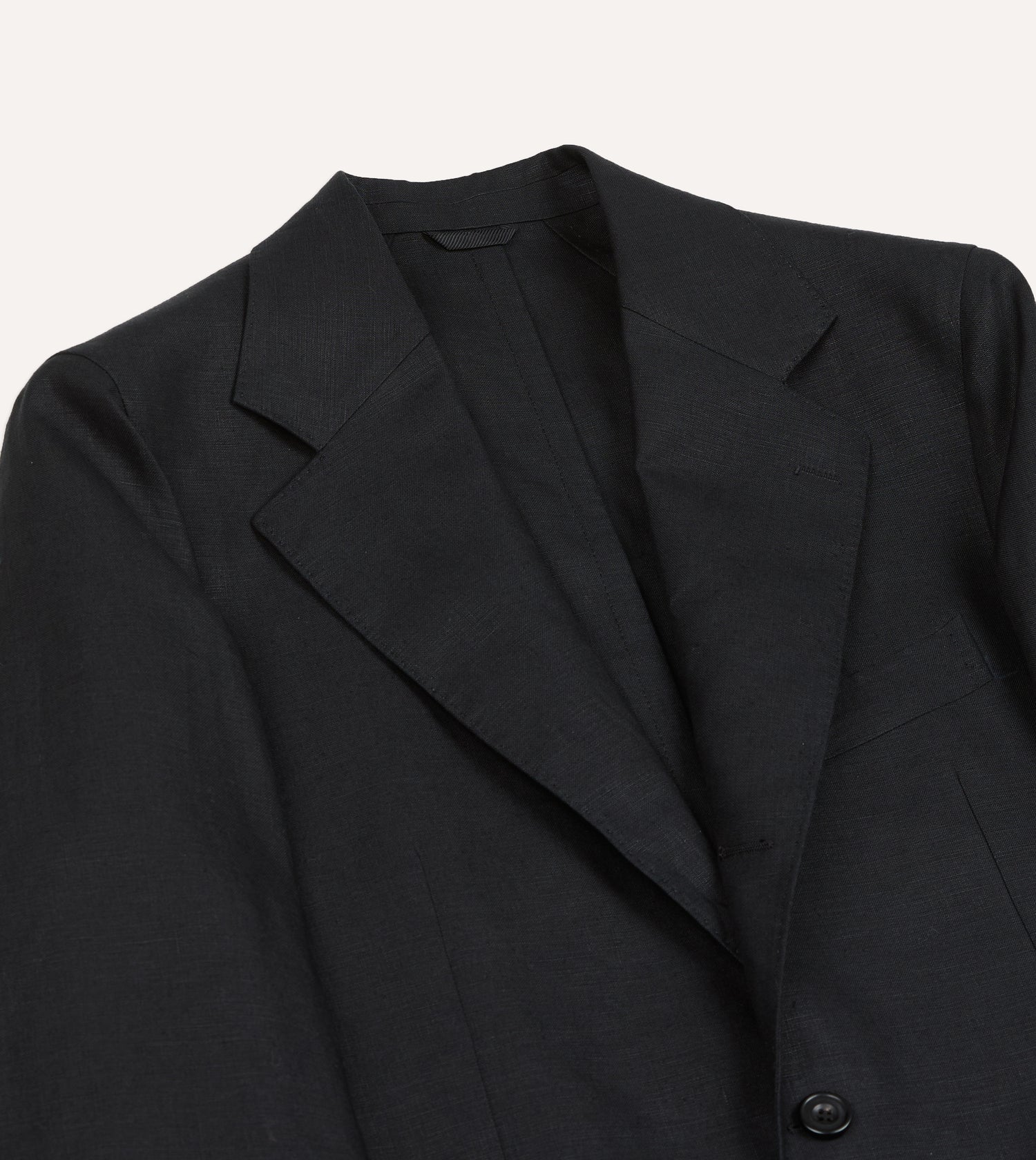Black Irish Linen Tailored Jacket