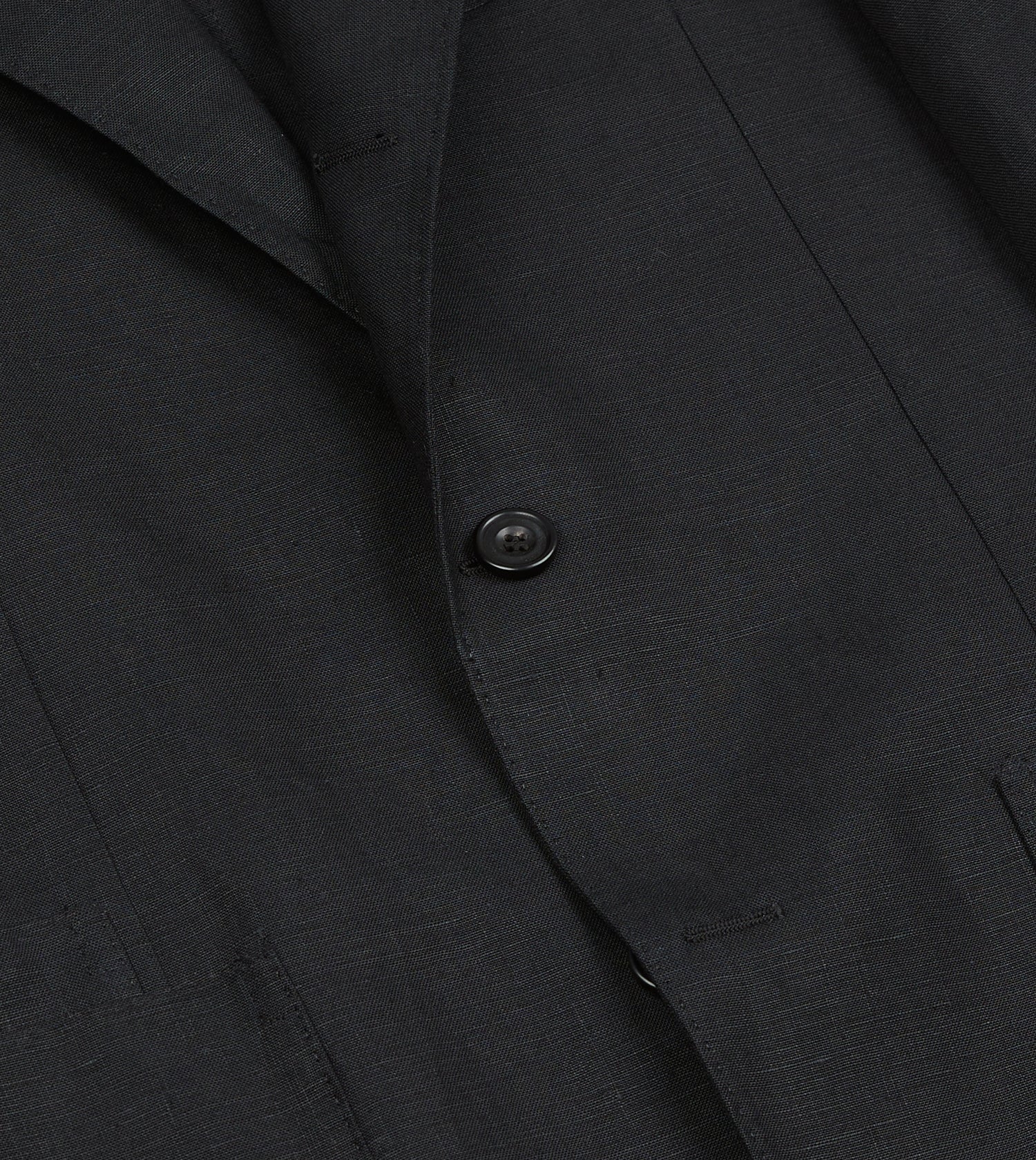 Black Irish Linen Tailored Jacket