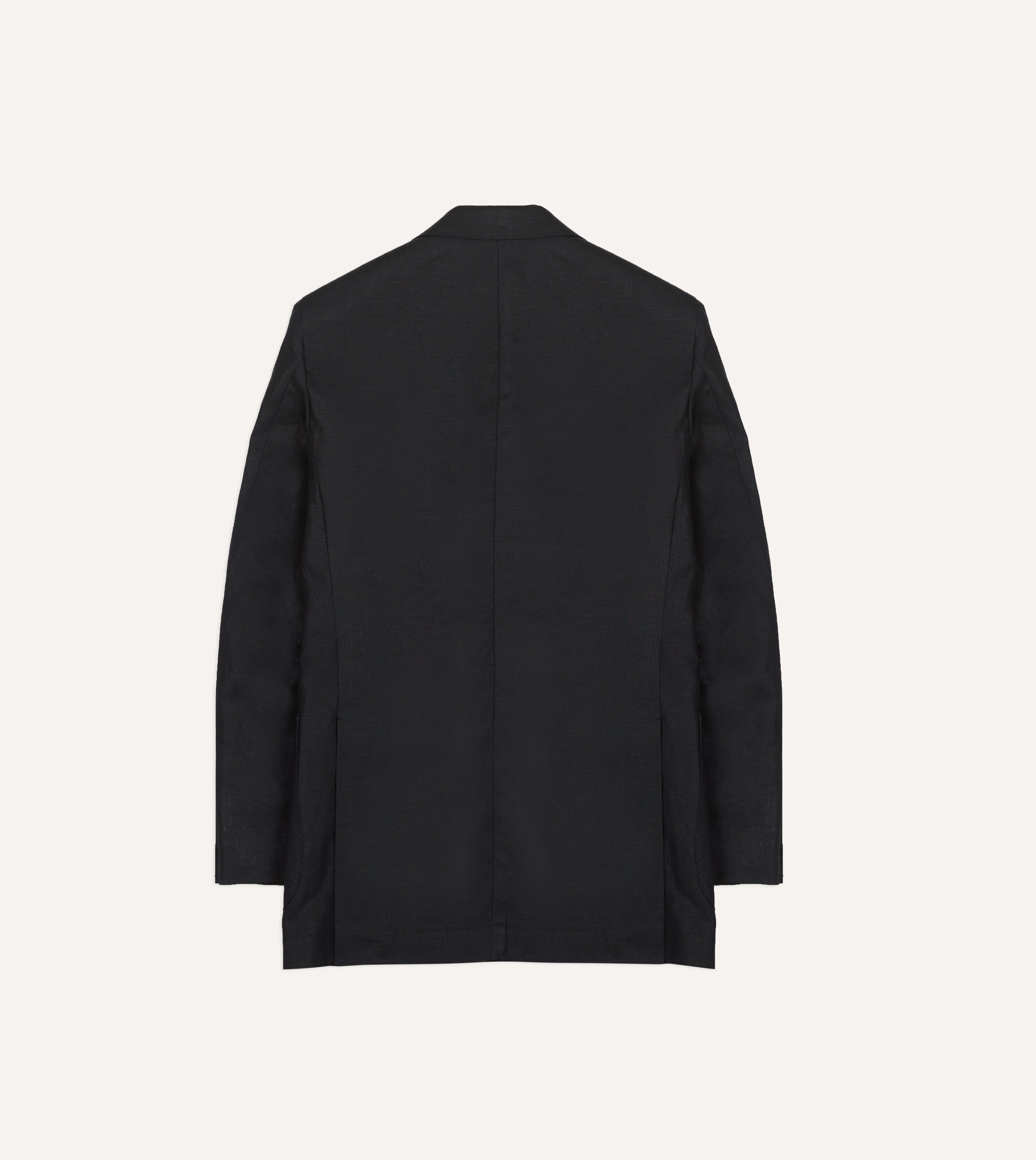 Black Irish Linen Tailored Jacket