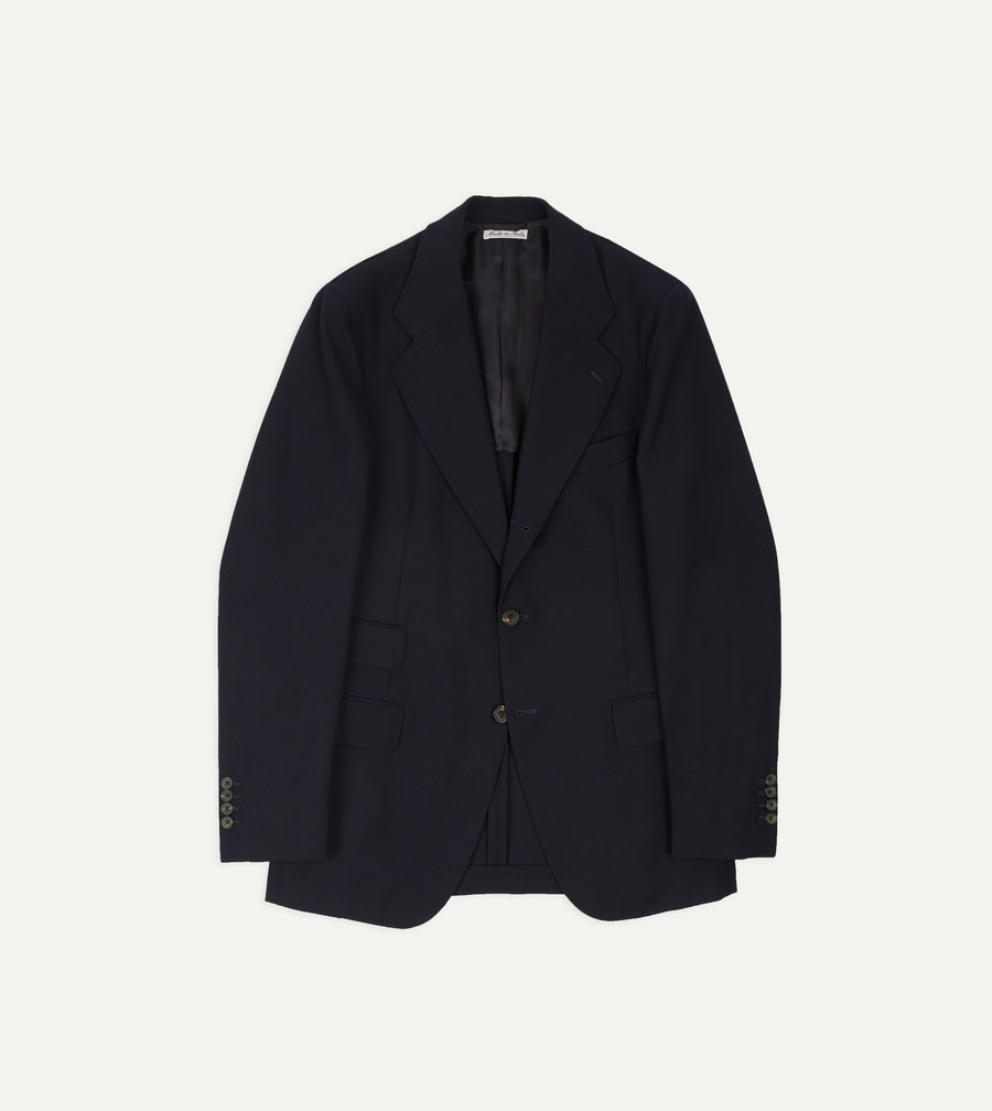 Dark Navy Fresco® Wool Tailored Jacket