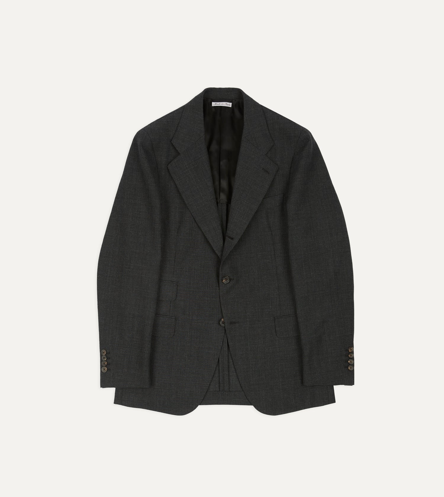 Grey Prince of Wales Check Fresco® Wool Tailored Jacket