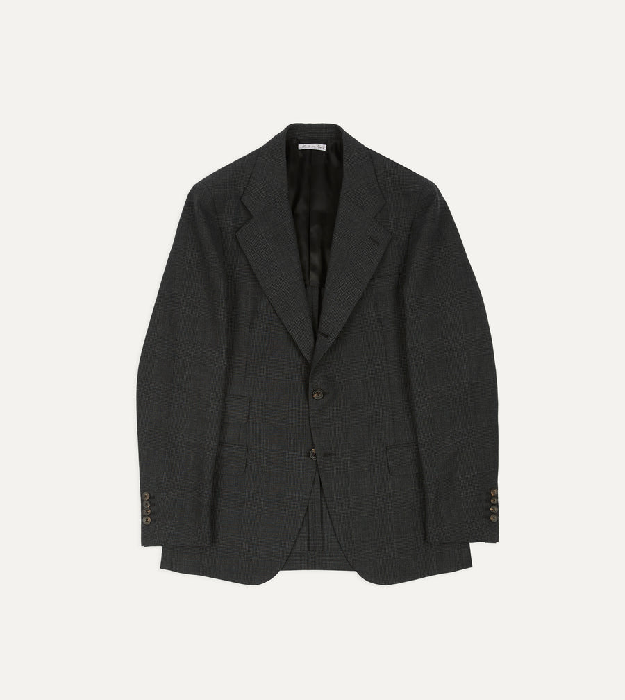Grey Prince of Wales Check Fresco® Wool Tailored Jacket