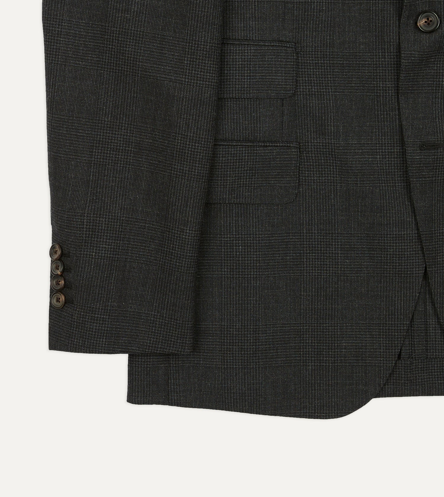 Grey Prince of Wales Check Fresco® Wool Tailored Jacket