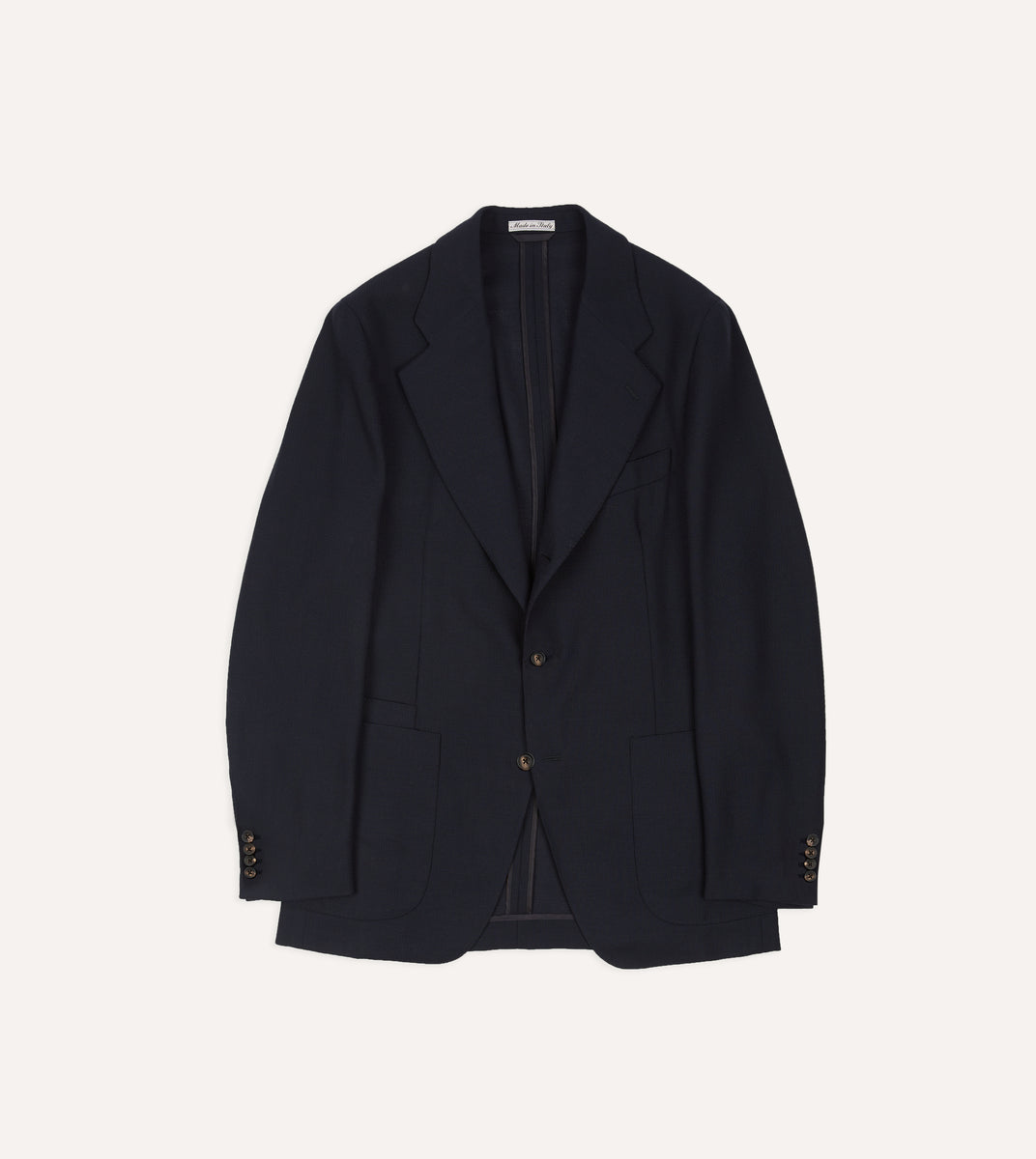 Drake's テーラードジャケット　size36 Navy Wool Open Weave Travel Blazer – Drakes US