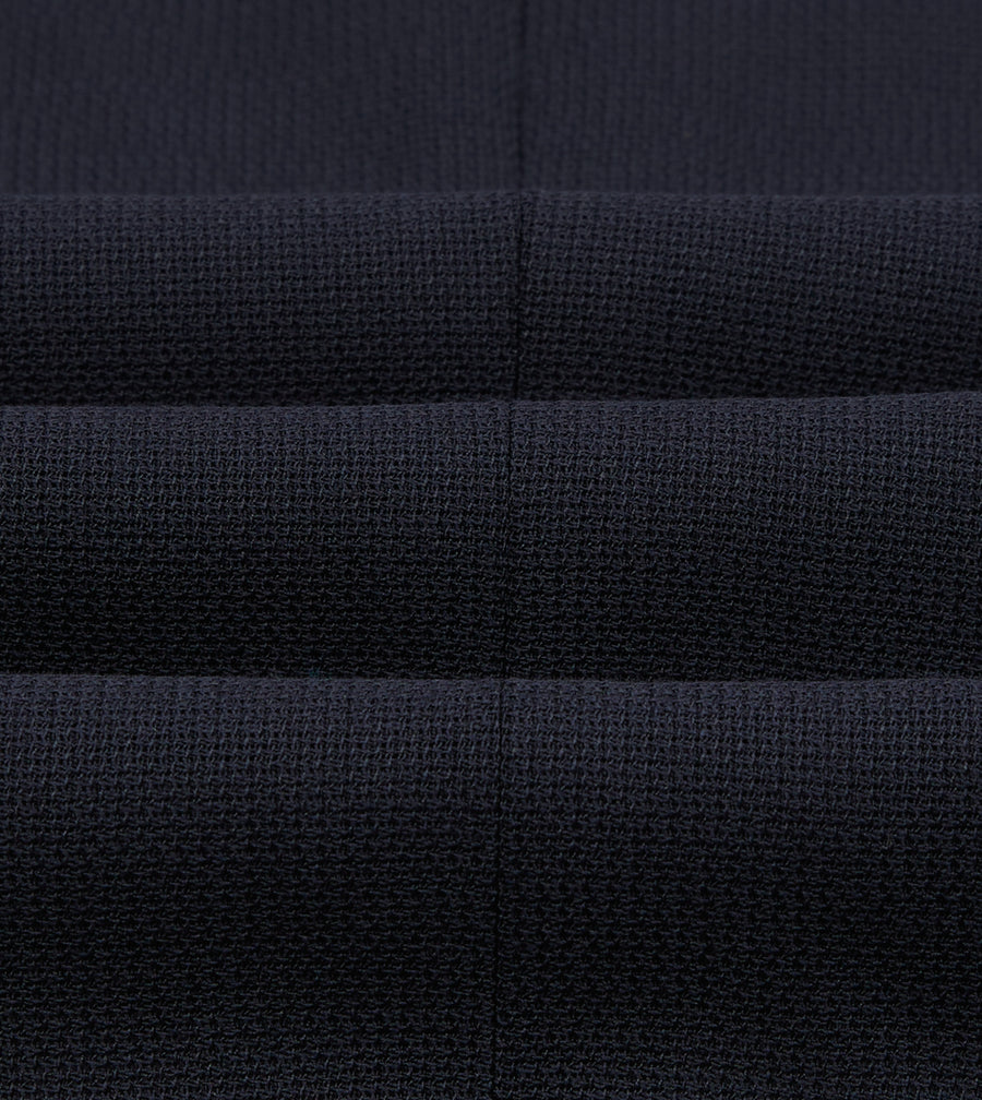 Navy Wool Open Weave Travel Blazer