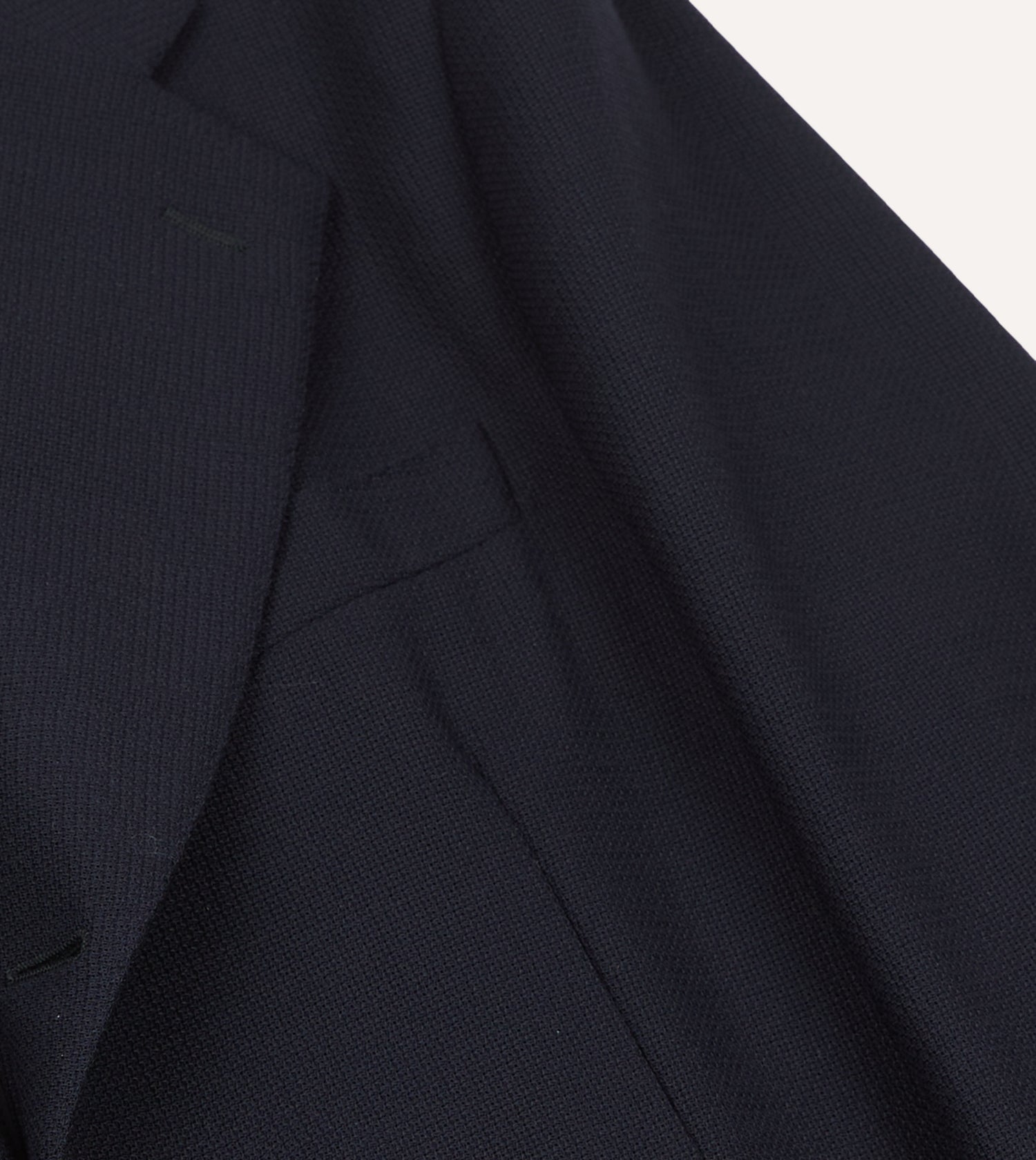 Navy Wool Open Weave Travel Blazer