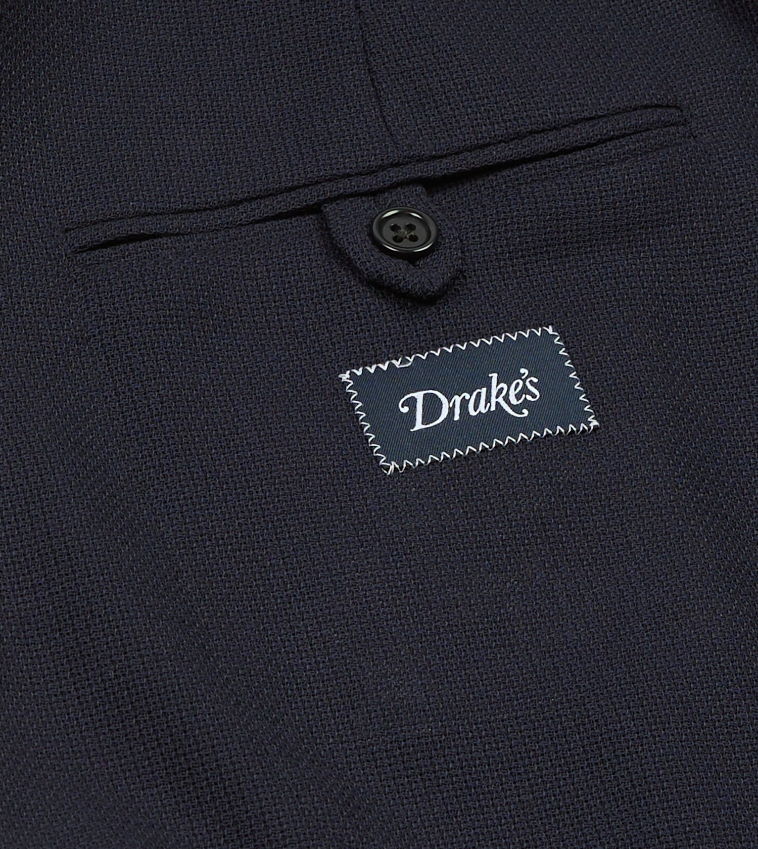 Navy Wool Open Weave Travel Blazer