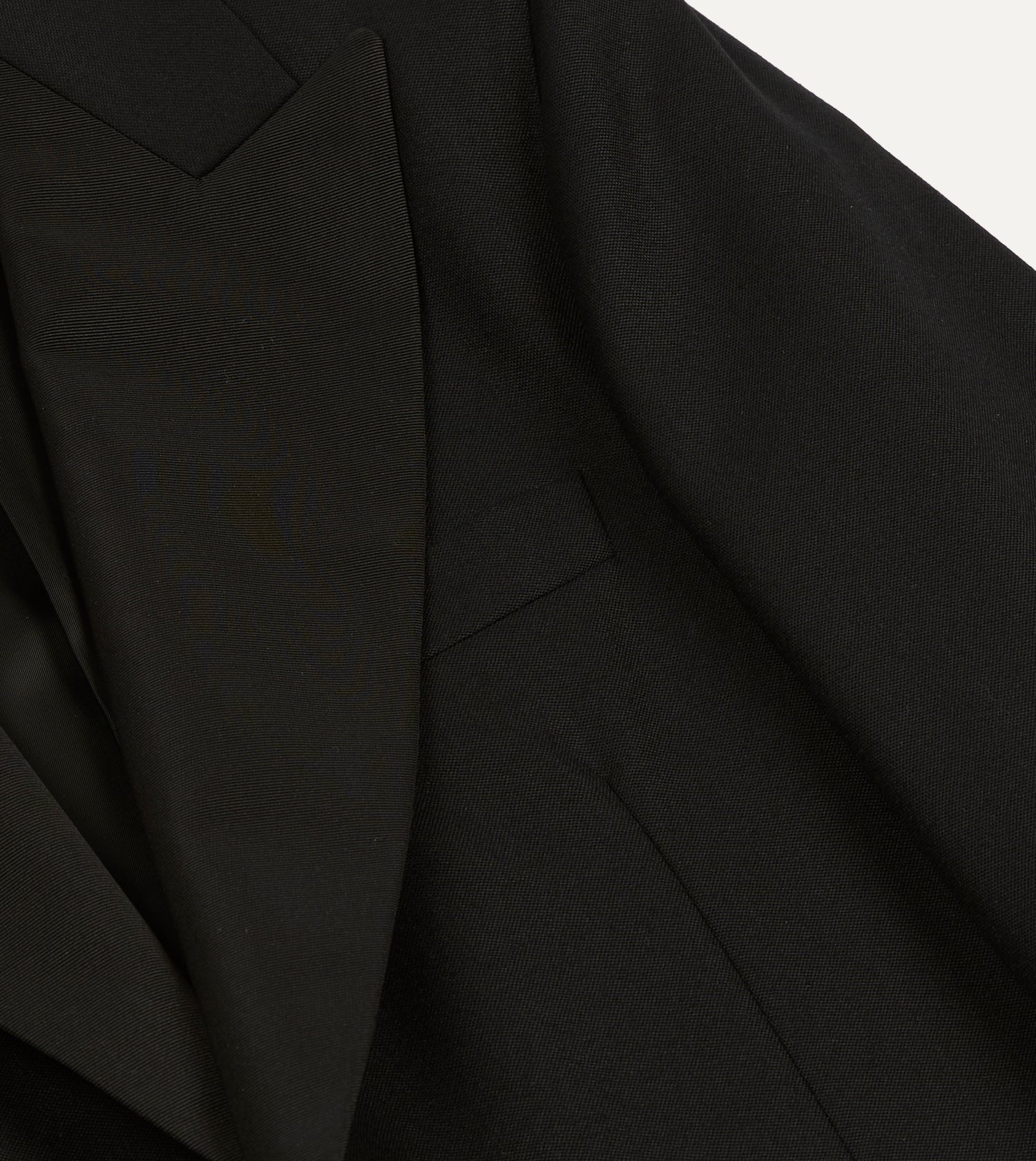 Black Barathea Wool Dinner Jacket